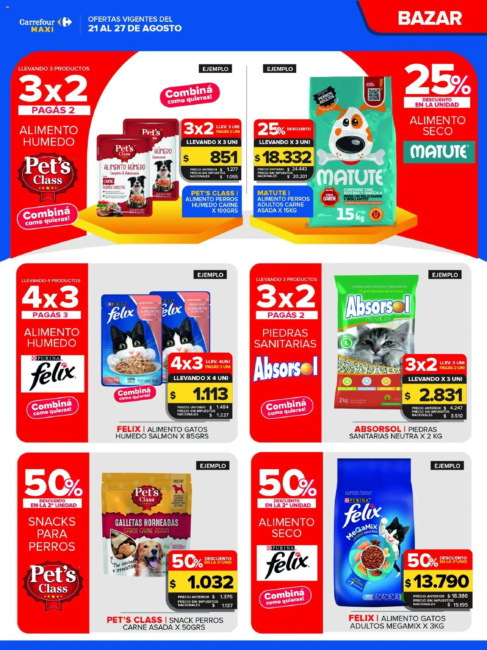 Carrefour Maxi catálogo │ válido desde el 21/08/2026 | Página: 11 | Productos: Alimento balanceado, Carne, Snacks, Galletas