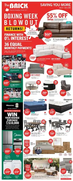 Preview of The Brick weekly flyer / circulaire from shop The Brick valid from Jun 22, 2026 | Page: 3 | Products: Dryer, Bed, Sofa, Mirror