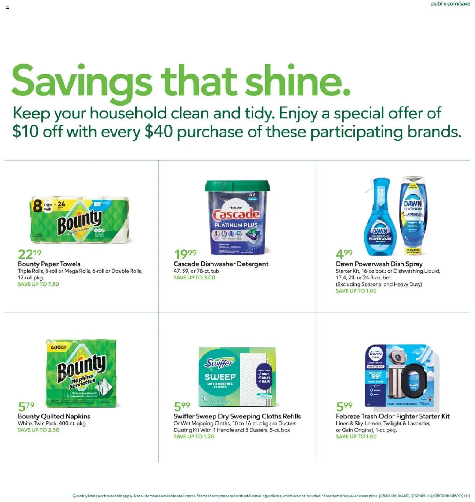 Publix Weekly Ad - valid from 08/05/2026 | Page: 11 | Products: Box, Starter, Paper towels, Dishwasher