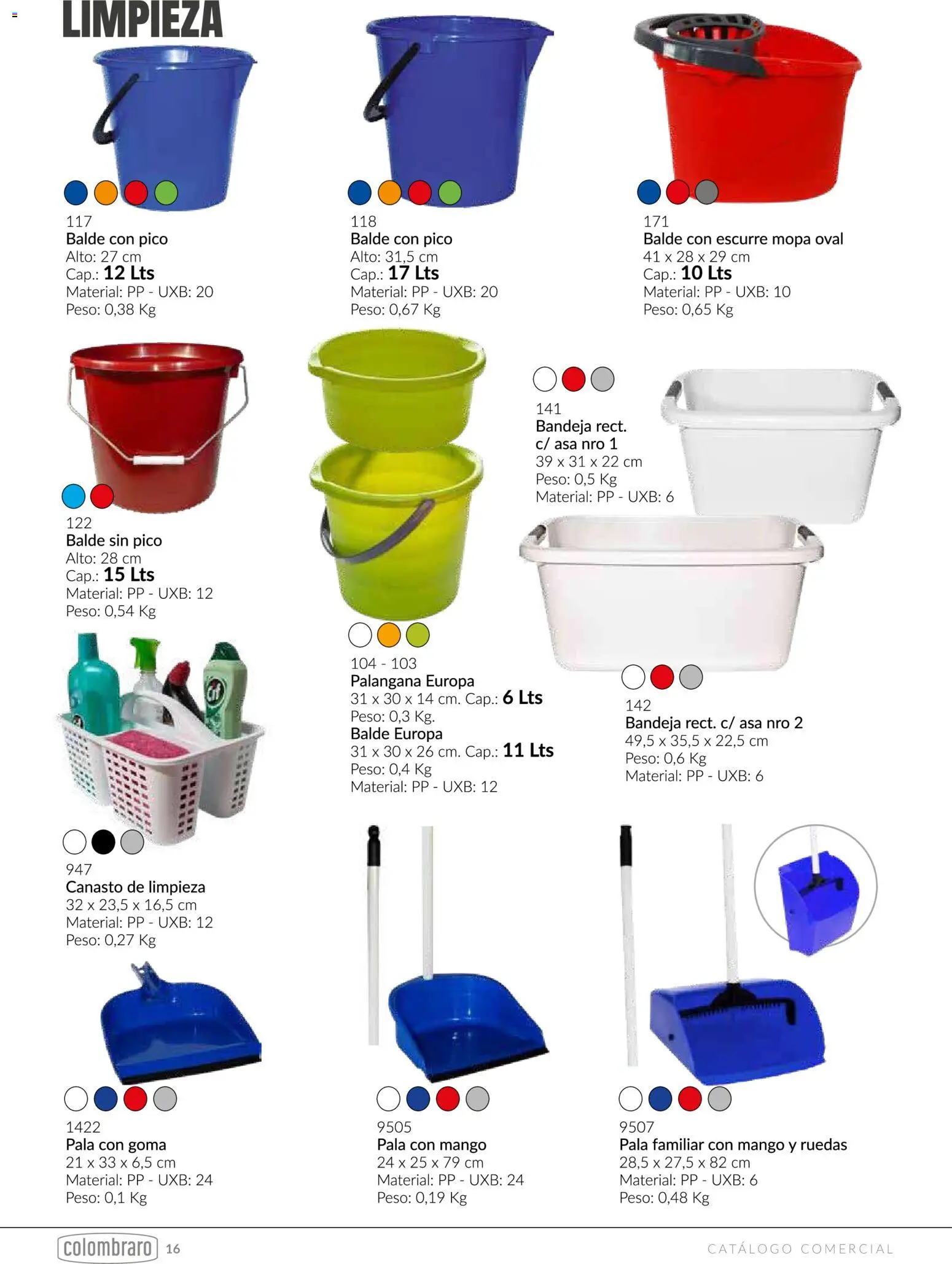 Colombraro - Catálogo Comercial │ válido desde el 11.05.2026 | Página: 16 | Productos: Pico, Mopa, Bandeja, Mango