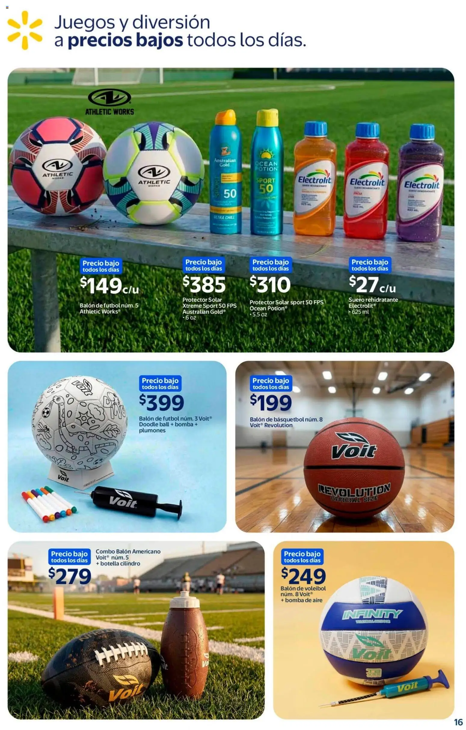 Nuevas ofertas de Walmart válidas en toda la República Mexicana desde el 08.06.2026. ¡Encuentra las mejores ofertas en Walmart folleto Toy Story! | Página: 16 | Productos: Botella, Protector solar