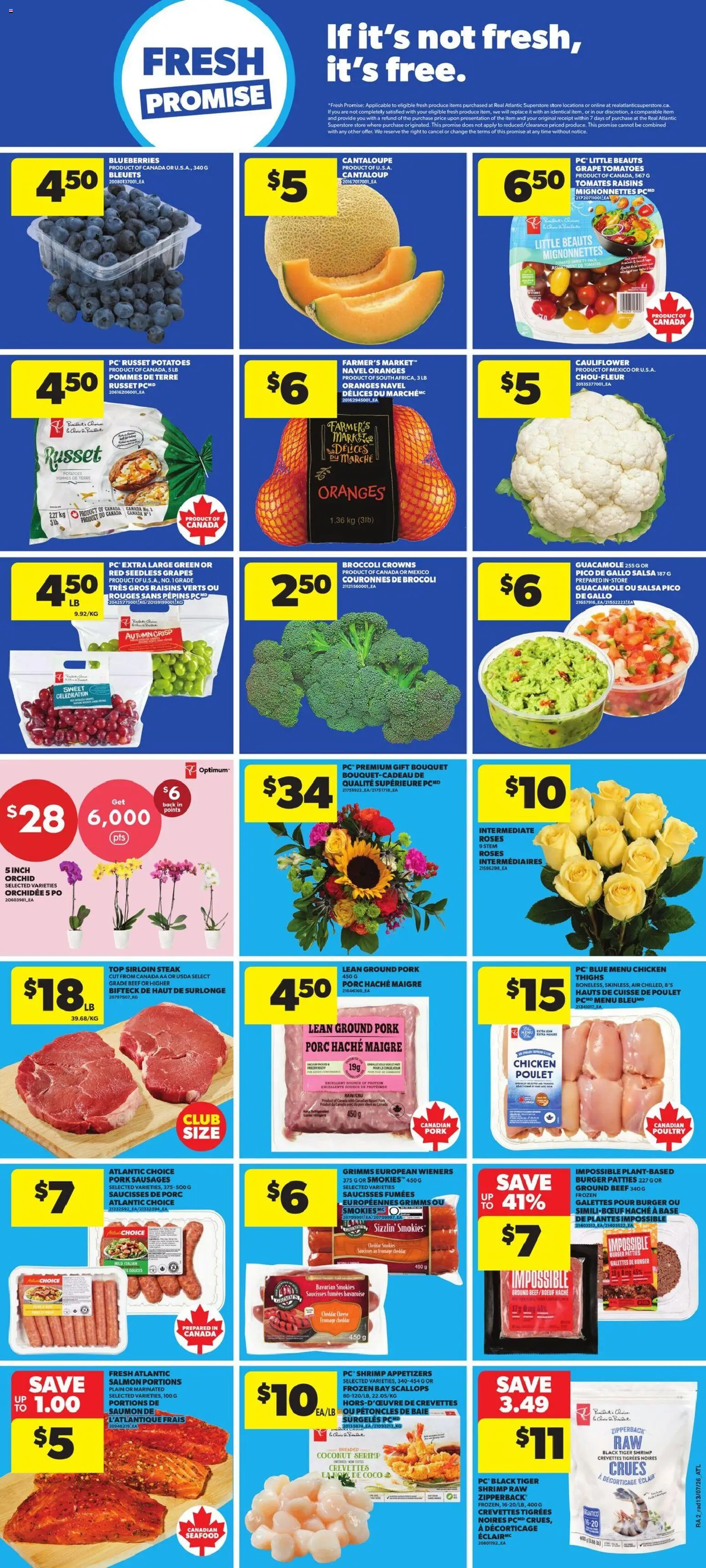 Atlantic Superstore flyer valid from Jul 16, 2026 | Page: 3 | Products: Beef, Cheese, Chicken, Oranges