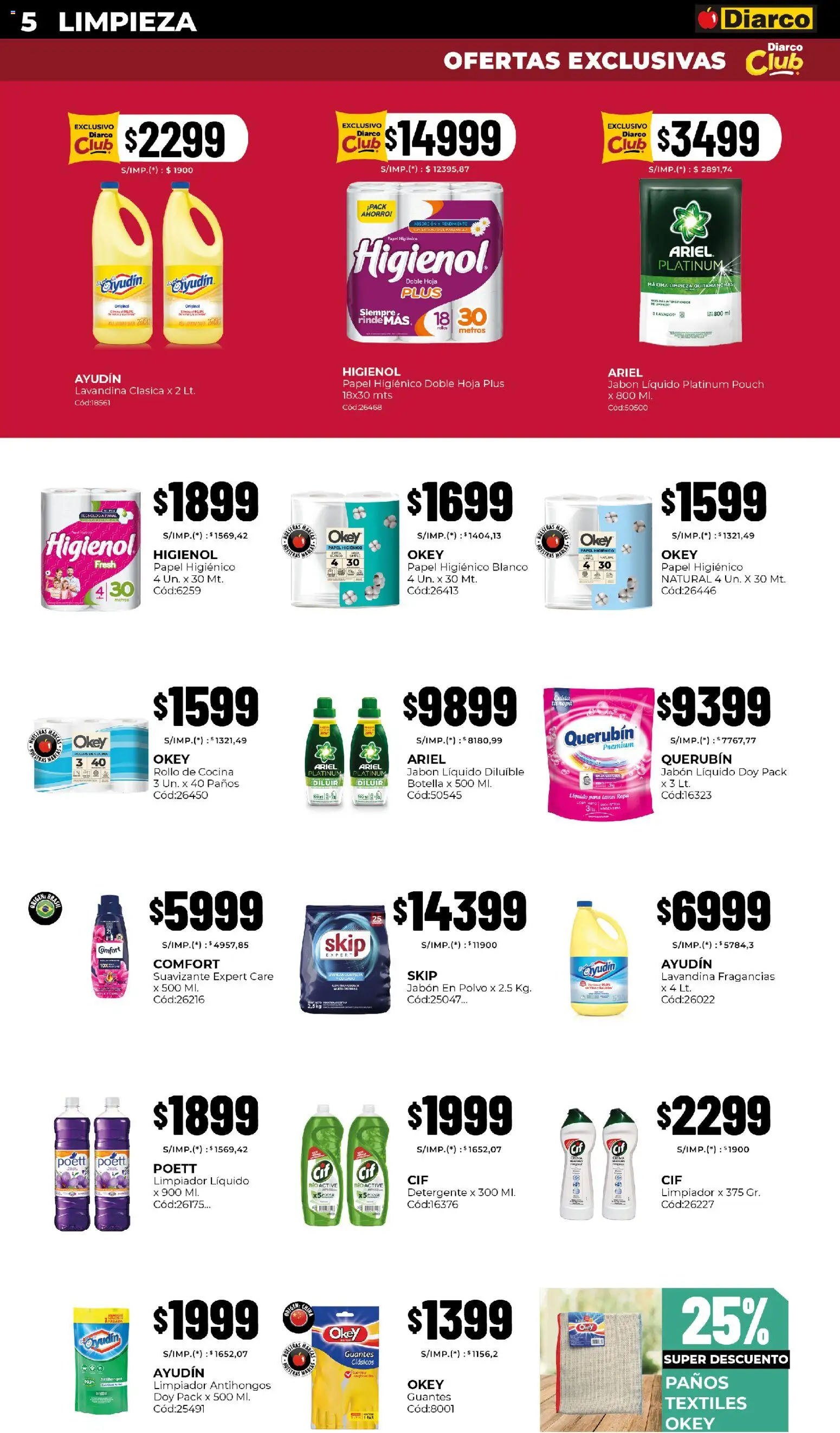 Diarco - Ofertas Pueblo Sur │ válido desde el 20/07/2026 | Página: 5 | Productos: Botella, Jabón líquido, Detergente, Suavizante
