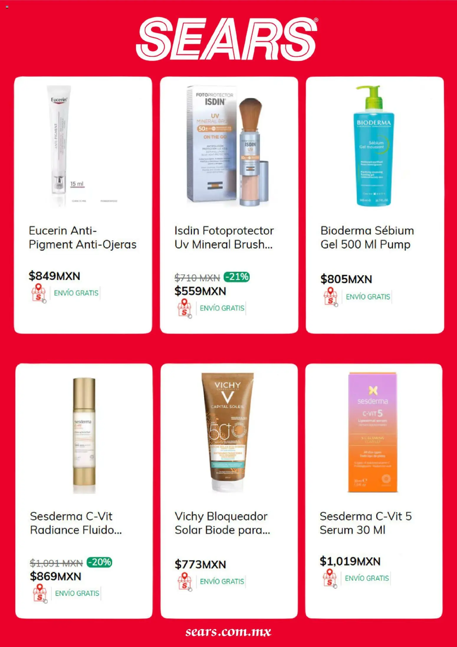 Nuevas ofertas de Sears válidas en toda la República Mexicana desde el 01.05.2026. ¡Encuentra las mejores ofertas en Sears promociones! | Página: 5 | Productos: Serum, Bloqueador