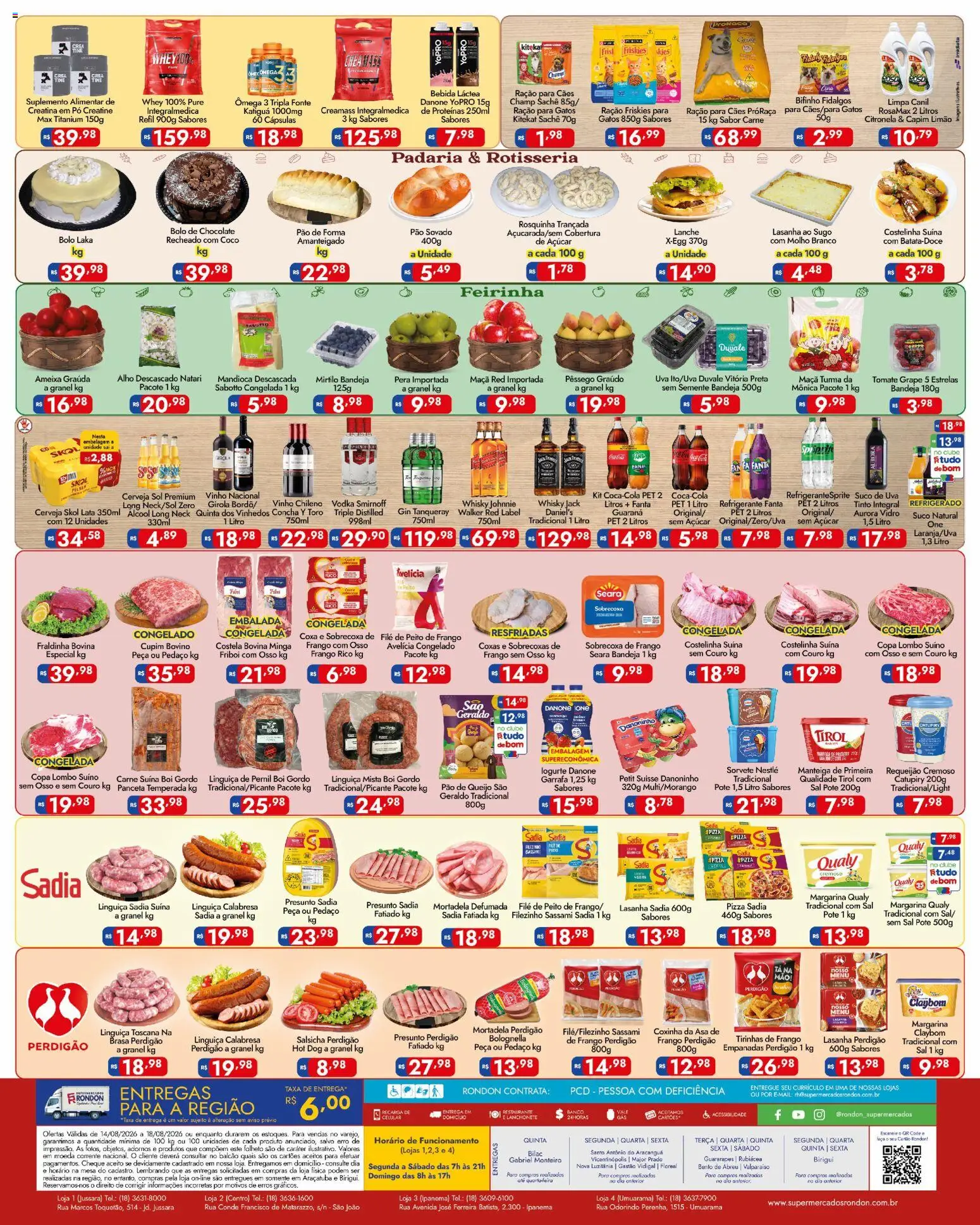 Supermercados Rondon Folheto - válido de 14/08/2026 | Página: 2 | Produtos: Coco, Mirtilo, Pizza, Rosquinha