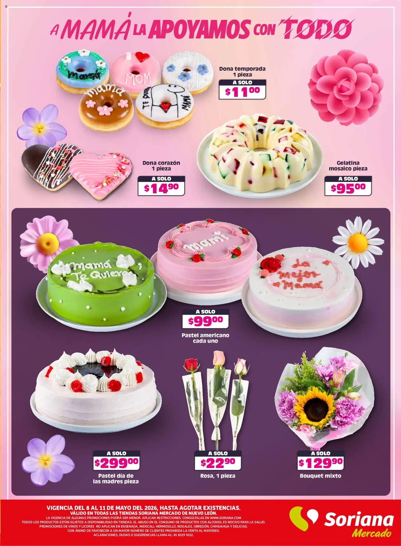 Nuevas ofertas de Soriana válidas en toda la República Mexicana desde el 08.05.2026. ¡Encuentra las mejores ofertas en Soriana Fin de Semana Mercado: Nuevo León! | Página: 3 | Productos: Gelatina, Pastel, Té