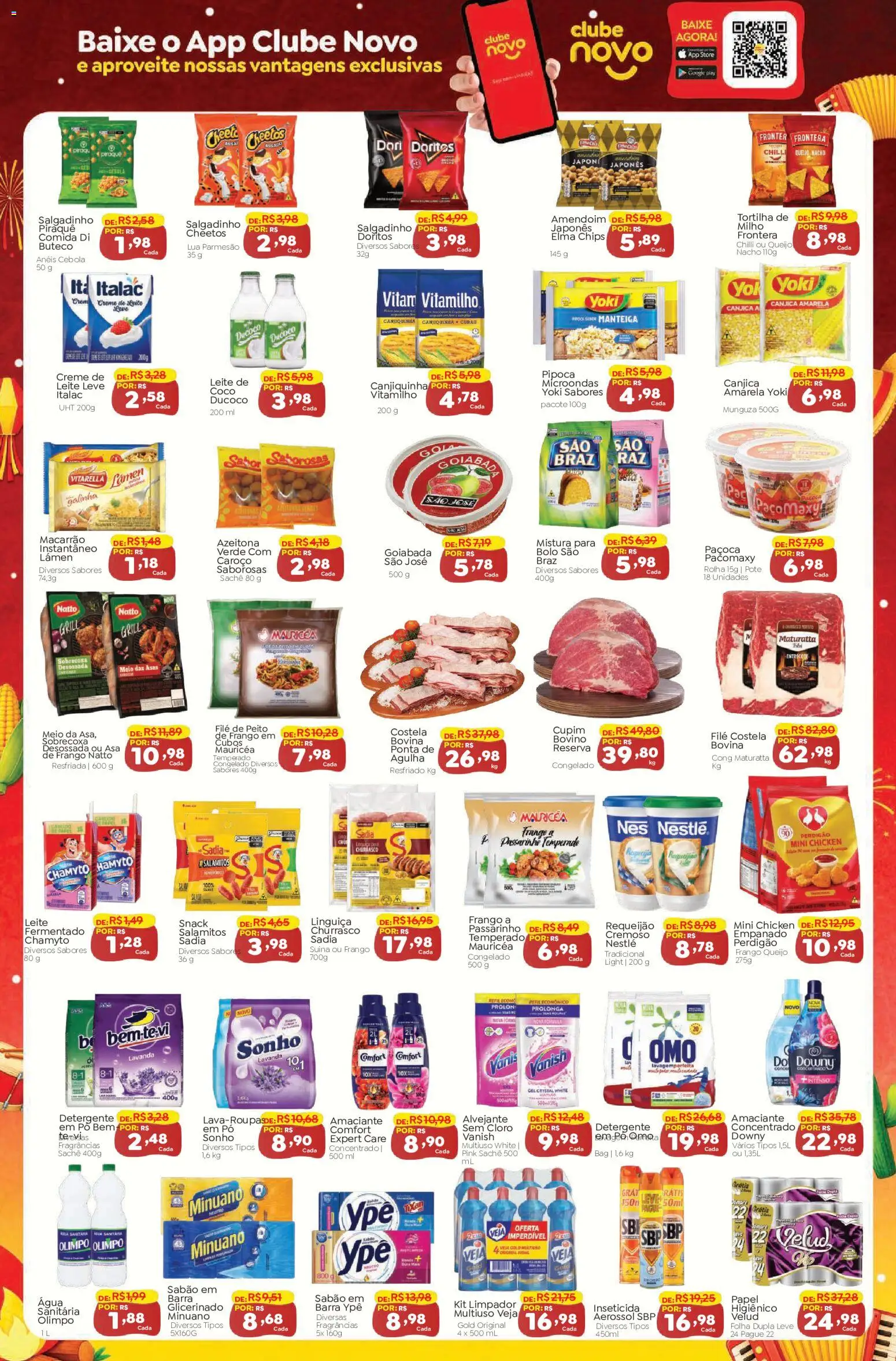 Novo Atacarejo Folheto - válido de 19/06/2026 | Página: 3 | Produtos: Coco, Frango, Requeijão, Amaciante