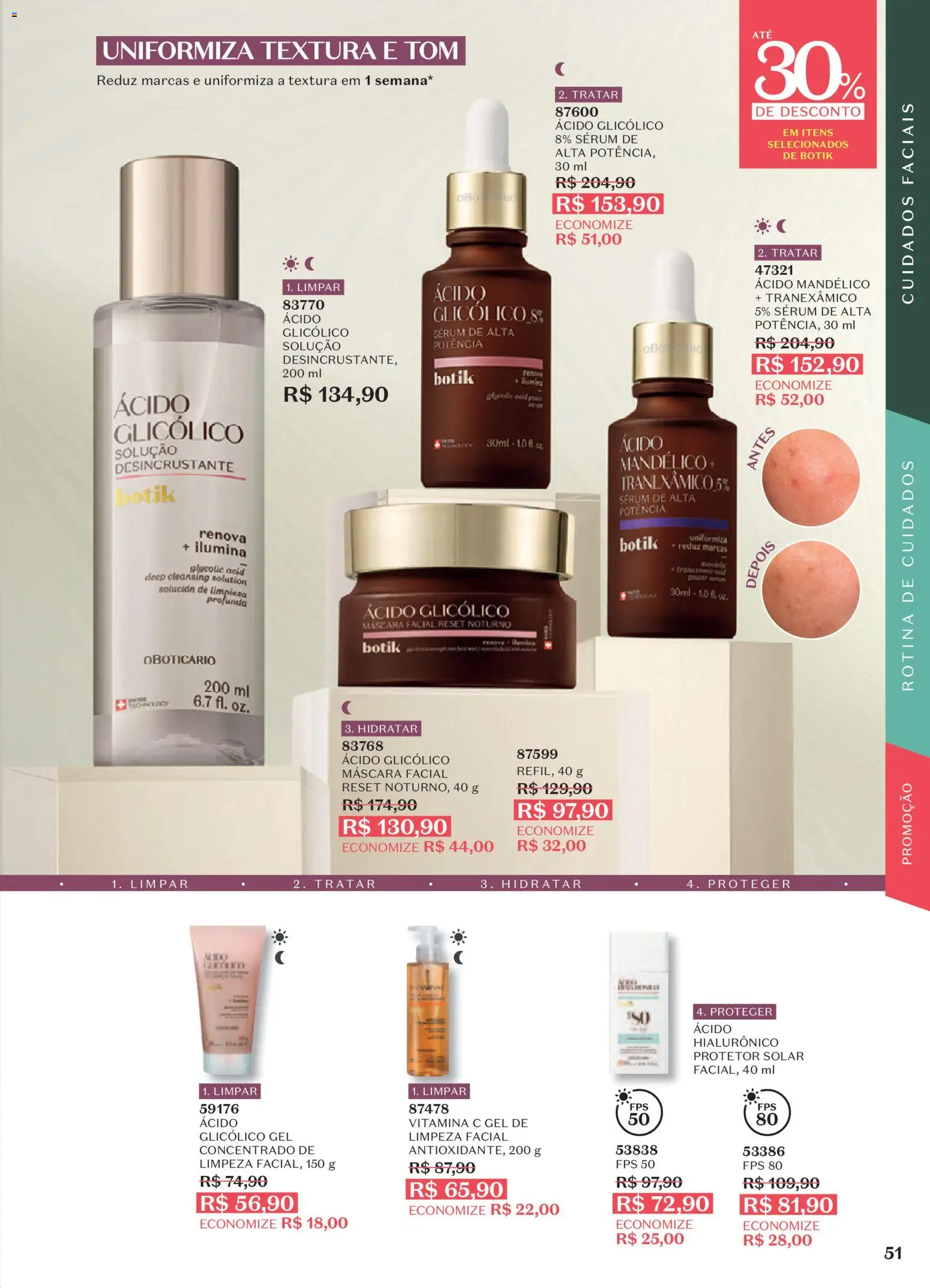 O Boticário Folheto - válido de 29/06/2026 | Página: 55 | Produtos: Máscara facial, Protetor solar, Sérum, Vitamina c