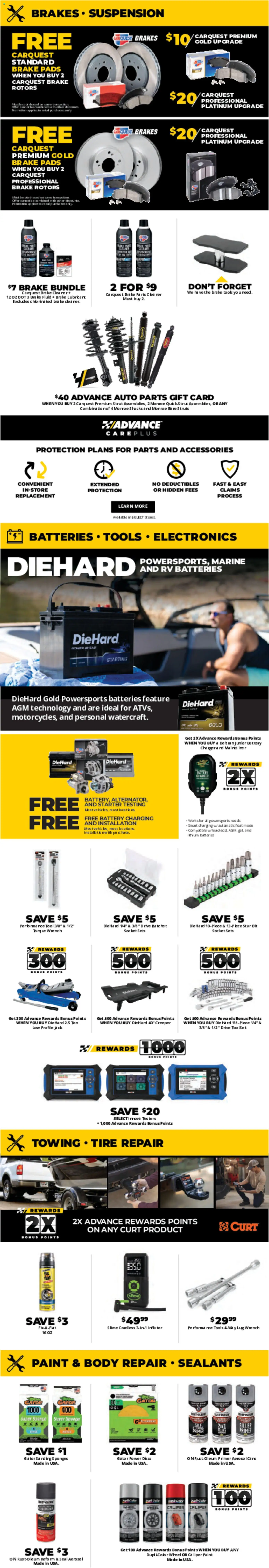 Advance Auto Parts Weekly Ad - valid from 07/19/2026 | Page: 4 | Products: Wrench, Pads, Bra, Starter