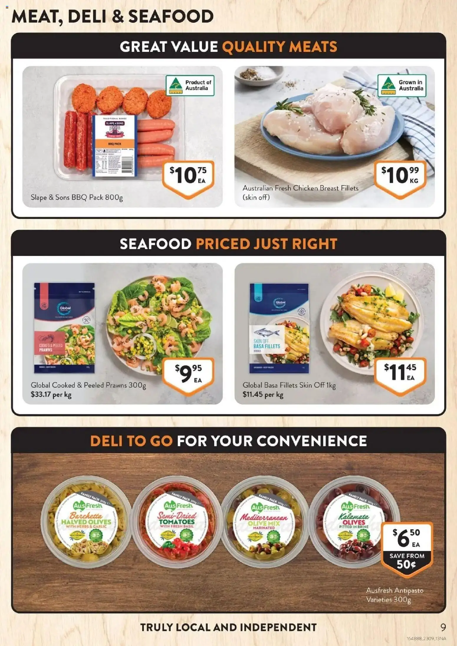 Foodworks catalogue - valid from 23/09/2026 | Page: 9 | Products: Herbs, Chicken breast, Olives, Seafood