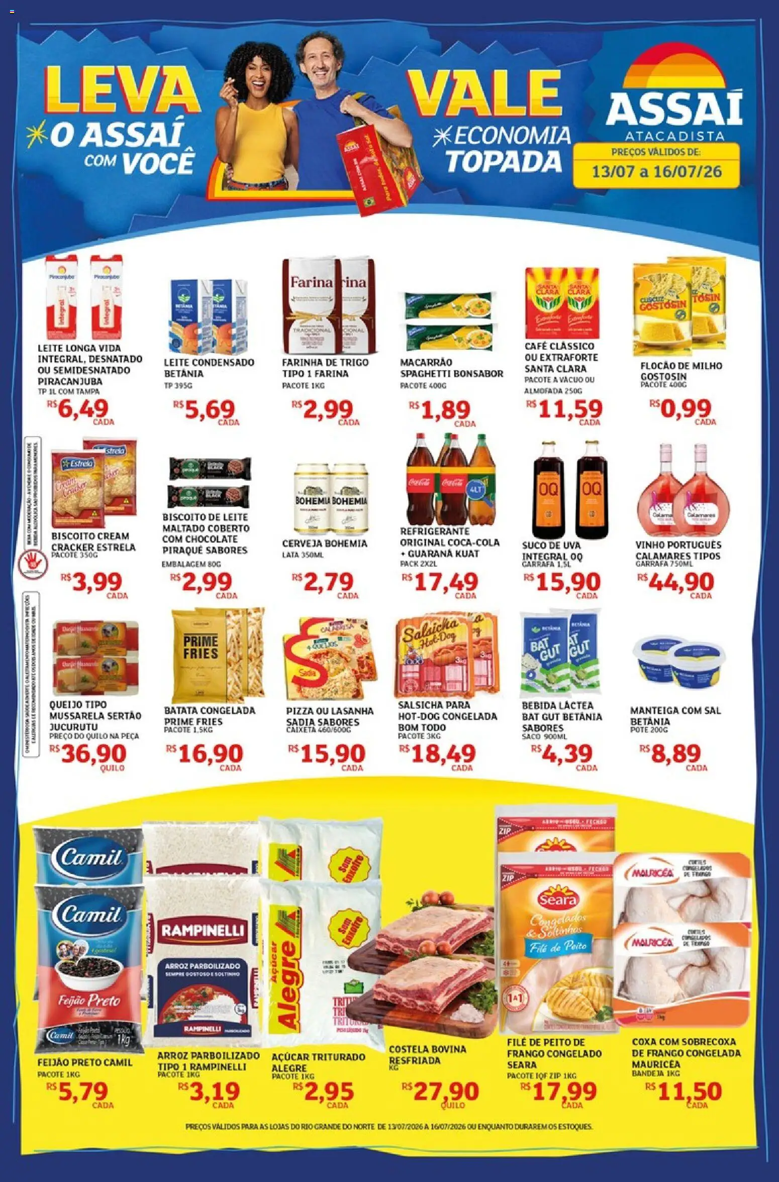 Assaí Atacadista Folheto - válido de 13/07/2026 | Página: 1 | Produtos: Biscoito, Manteiga, Chocolate, Leite condensado
