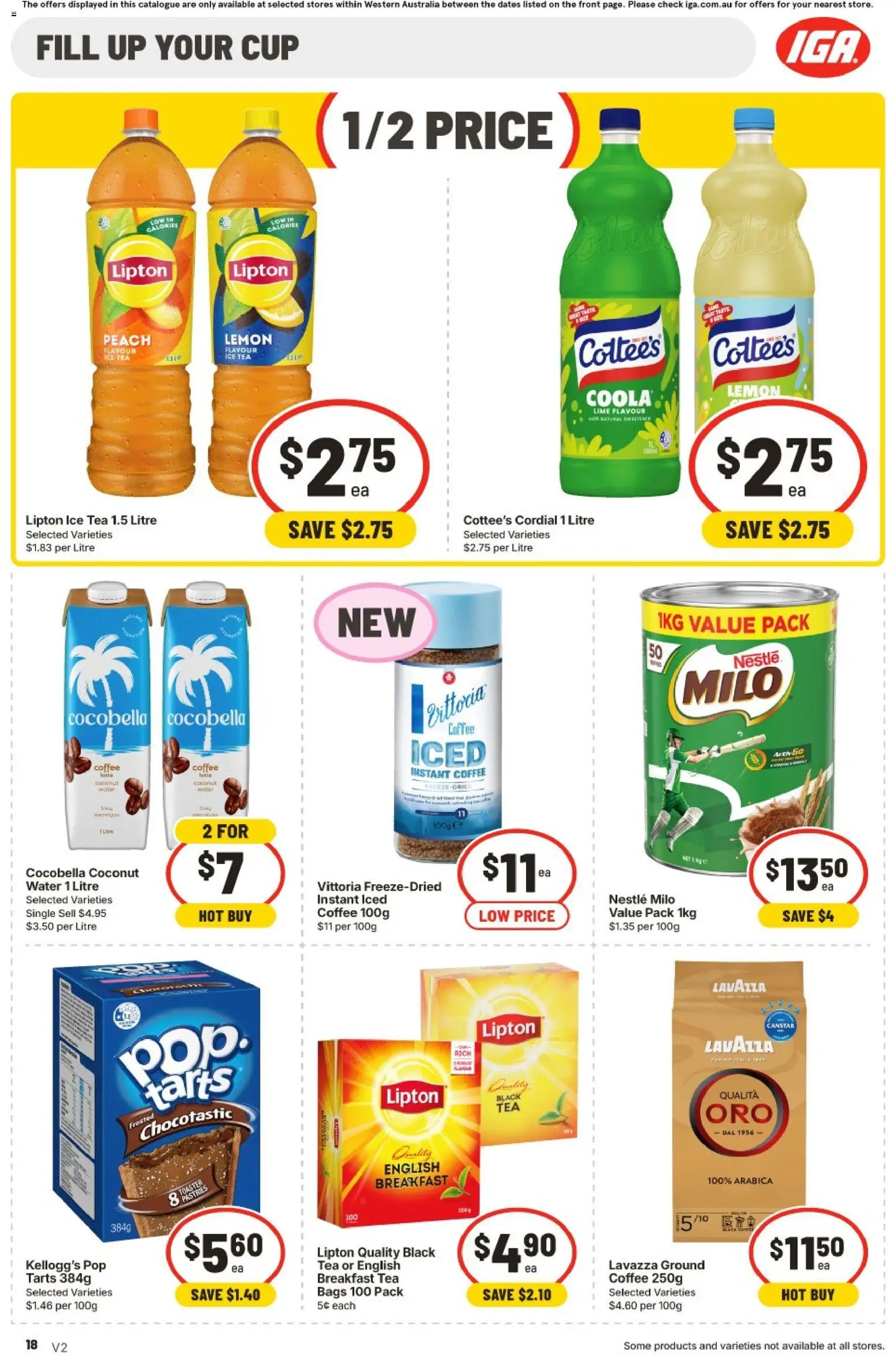 IGA catalogue - valid from 22/07/2026 | Page: 18 | Products: Tea, Water, Lemon, Lime