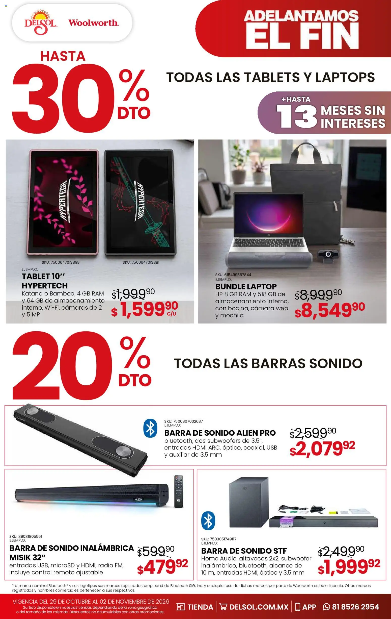 Nuevas ofertas de Del Sol y Woolworth válidas en toda la República Mexicana desde el 29/10/2026. ¡Encuentra las mejores ofertas en Del Sol y Woolworth Buen Fin! | Página: 13