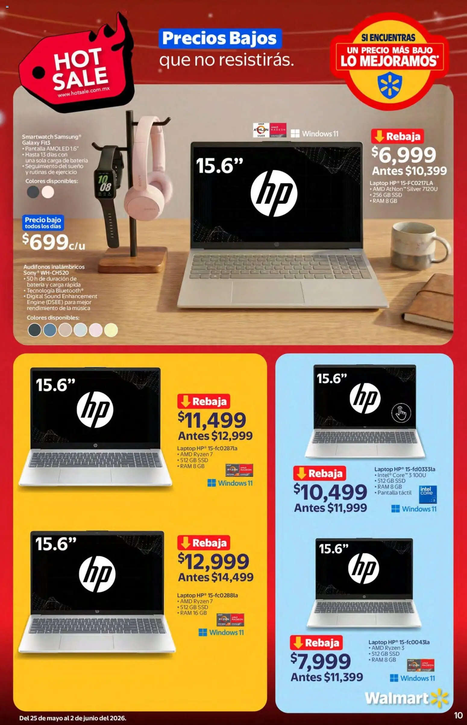 Nuevas ofertas de Walmart válidas en toda la República Mexicana desde el 25.05.2026. ¡Encuentra las mejores ofertas en Walmart Hot Sale! | Página: 10 | Productos: Audífonos, Batería
