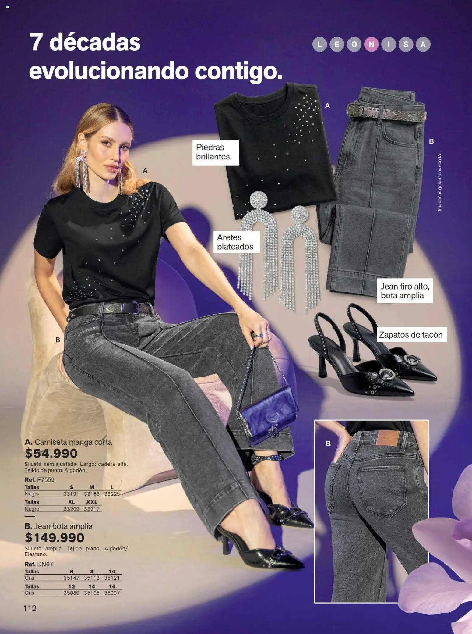 Leonisa revista - valida desde el 15/07/2026 | Página: 112 | Productos: Aretes, Jean, Camiseta, Zapatos
