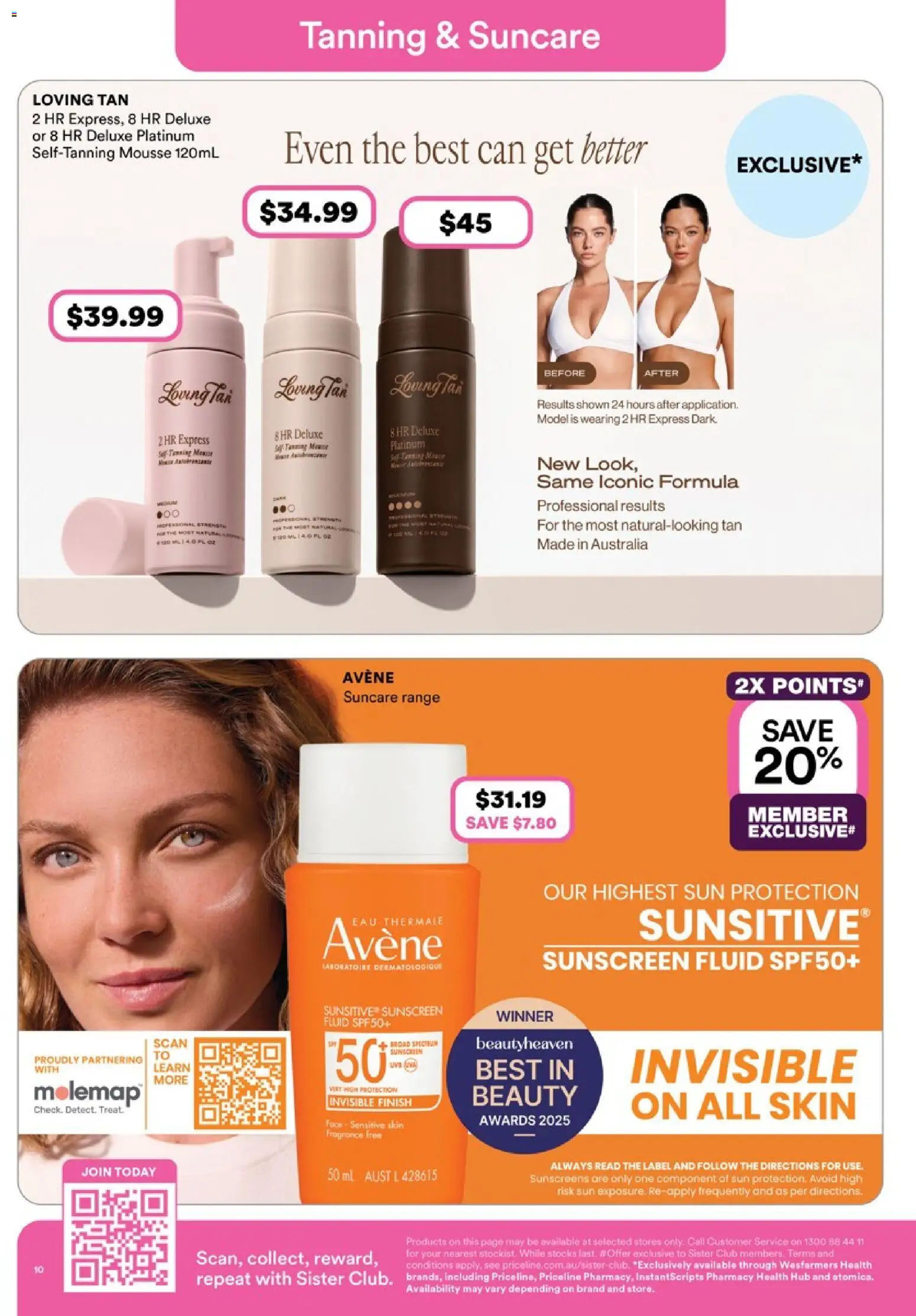 Priceline Pharmacy catalogue - valid from 07.05.2026 | Page: 10 | Products: Sunscreen, Mousse, Sun protection, Sensitive skin