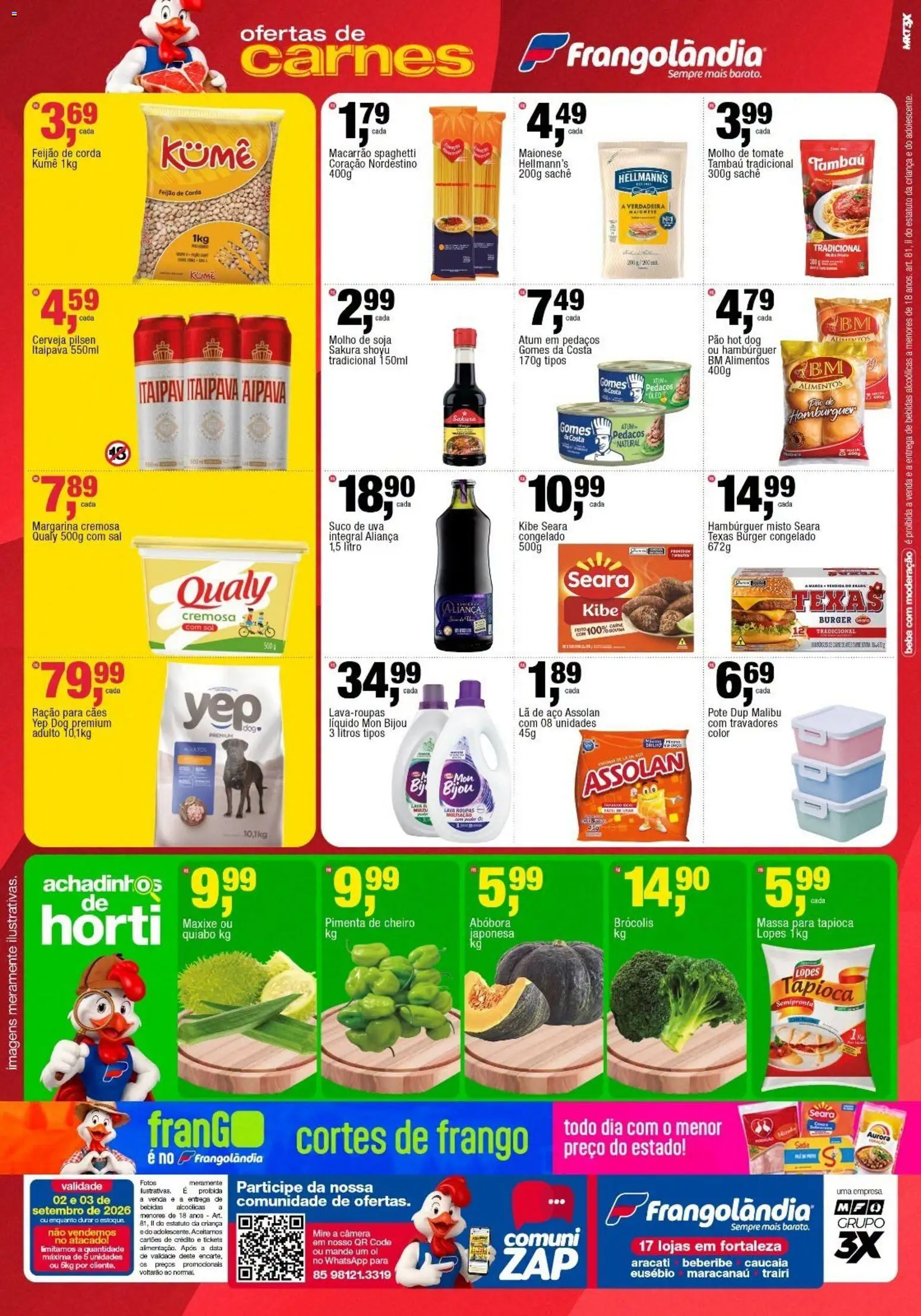 Frangolândia Folheto - válido de 02/09/2026 | Página: 2 | Produtos: Bebidas, Pão, Roupas, Ração