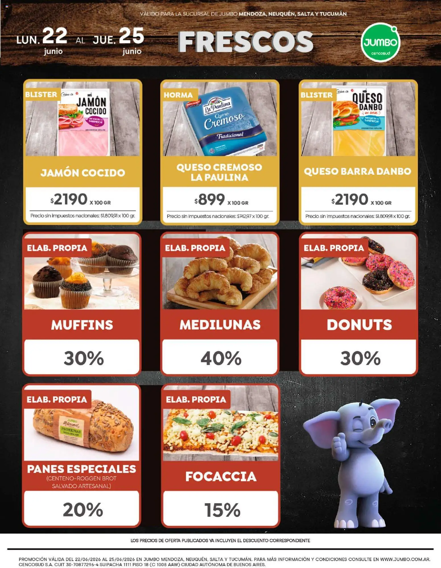 Jumbo - Ofertas | Interior │ válido desde el 22/06/2026 | Página: 1 | Productos: Jamón cocido, Queso, Jamón