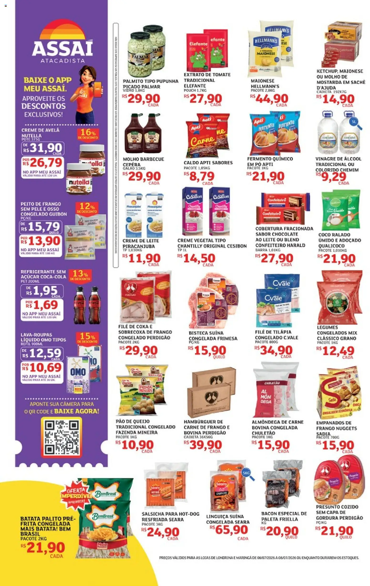 Assaí Atacadista Folheto - válido de 06/07/2026 | Página: 2 | Produtos: Salsicha, Pão, Chuletão, Pão de queijo