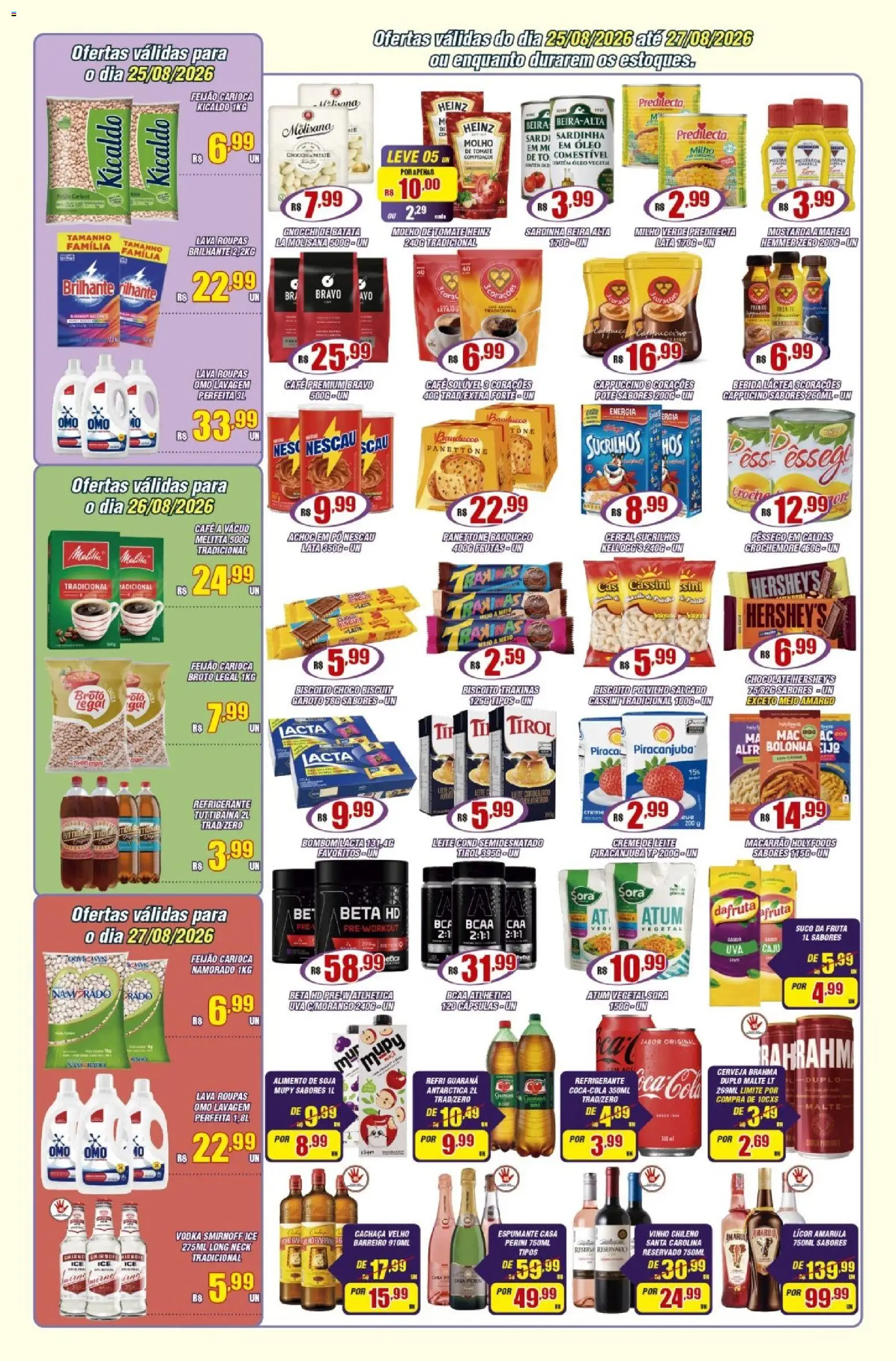 Violeta Supermercados Folheto - válido de 25/08/2026 | Página: 3 | Produtos: BCAA, Cachaça, Nescau, Cerveja