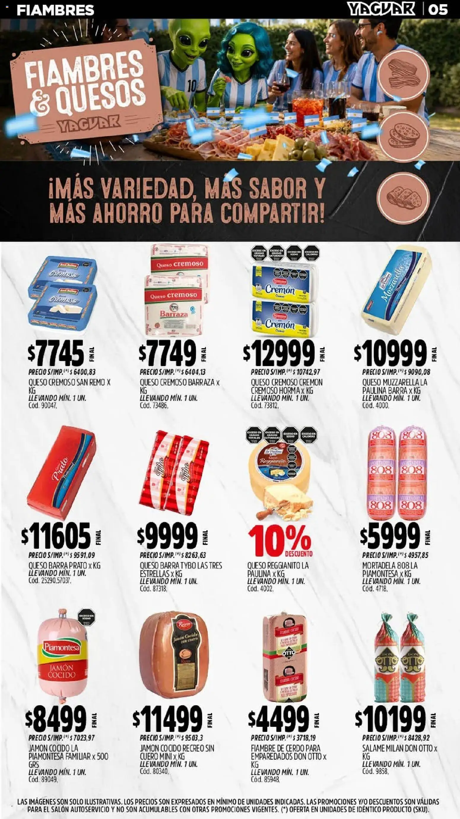 Yaguar - Oferta Semanal Santa Fé │ válido desde el 06/07/2026 | Página: 7 | Productos: Jamón cocido, Mortadela, Queso, Jamón