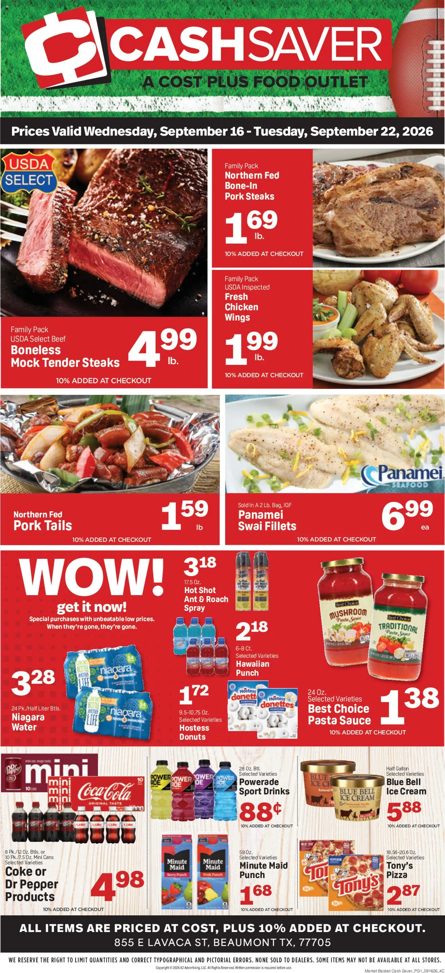 Market Basket Cash Saver Weekly Ad - valid from 09/16/2026 | Page: 1 | Products: Beef, Cream, Water, Sauce