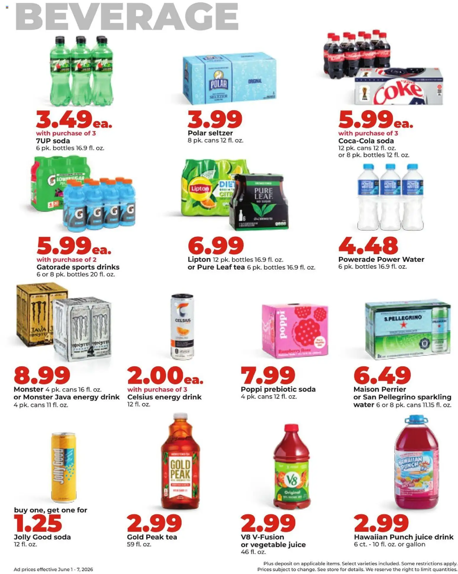 HyVee Weekly Ad - valid from 01.06.2026 | Page: 22 | Products: Juice, Tea, Water