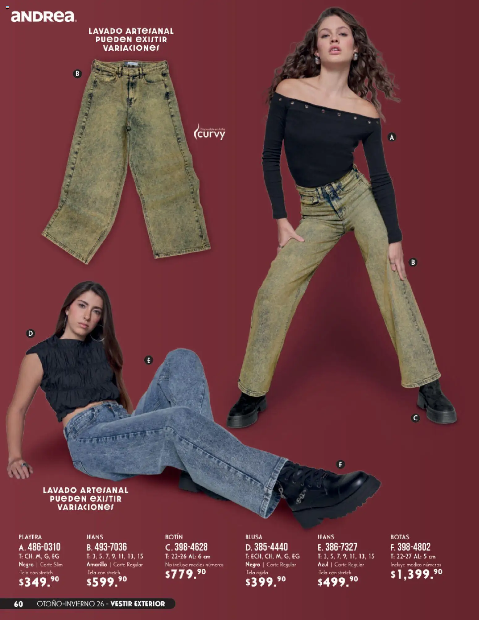 Nuevas ofertas de Andrea válidas en toda la República Mexicana desde el 23/08/2026. ¡Encuentra las mejores ofertas en Andrea catálogo Vestir! | Página: 60 | Productos: Blusa, Botas, Playera, Botín