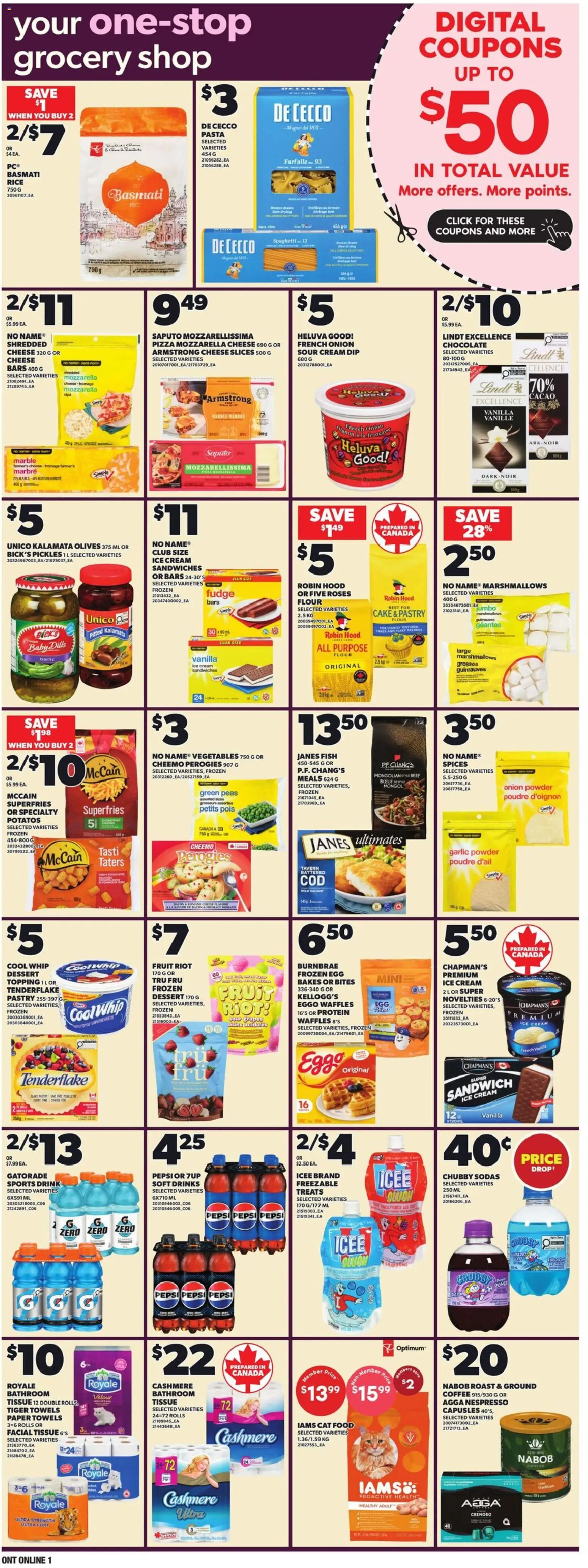 Loblaws flyer valid from Jul 30, 2026 | Page: 7 | Products: Fruit, Flour, Lindt, Powder
