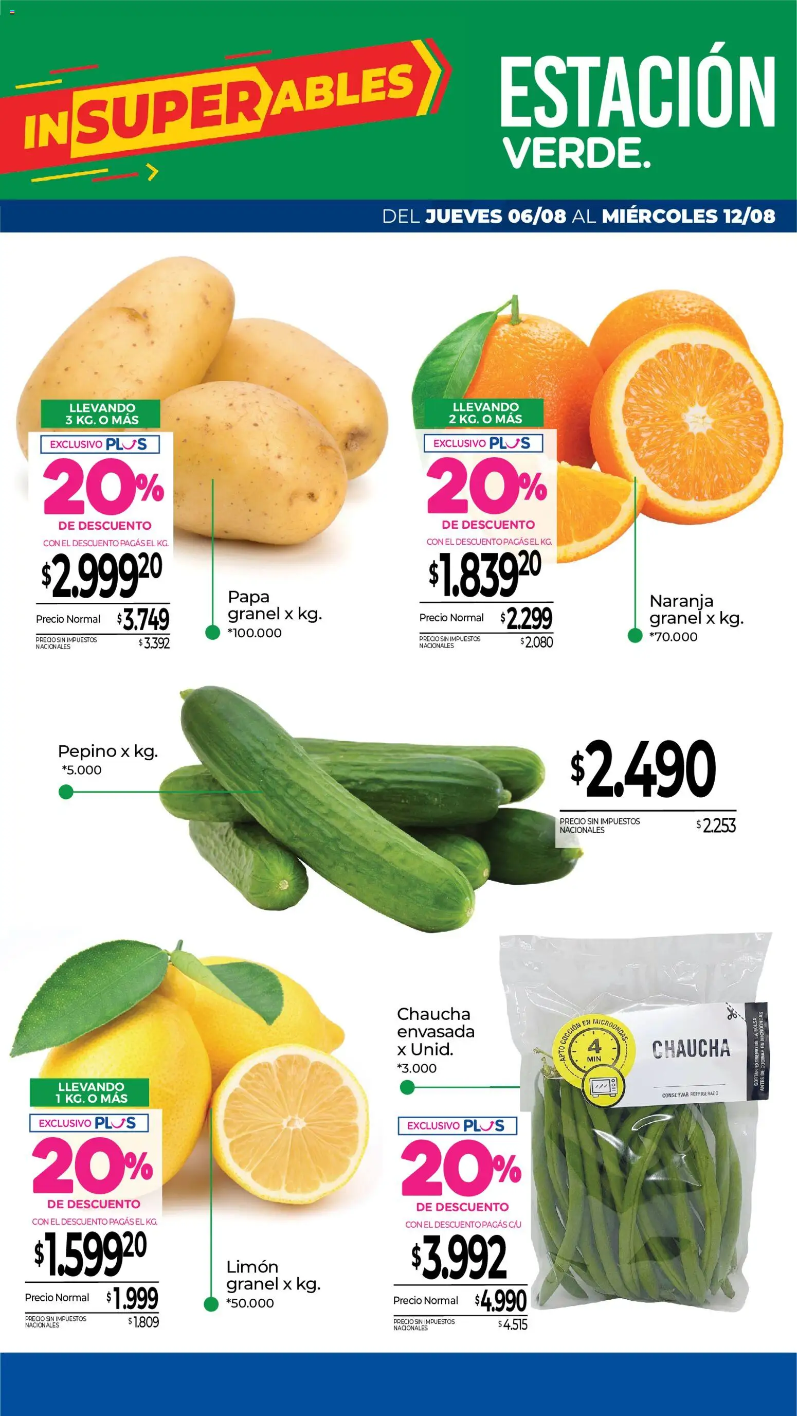 La Anonima catálogo │ válido desde el 06/08/2026 | Página: 6 | Productos: Bolsa, Papa, Pepino, Microondas