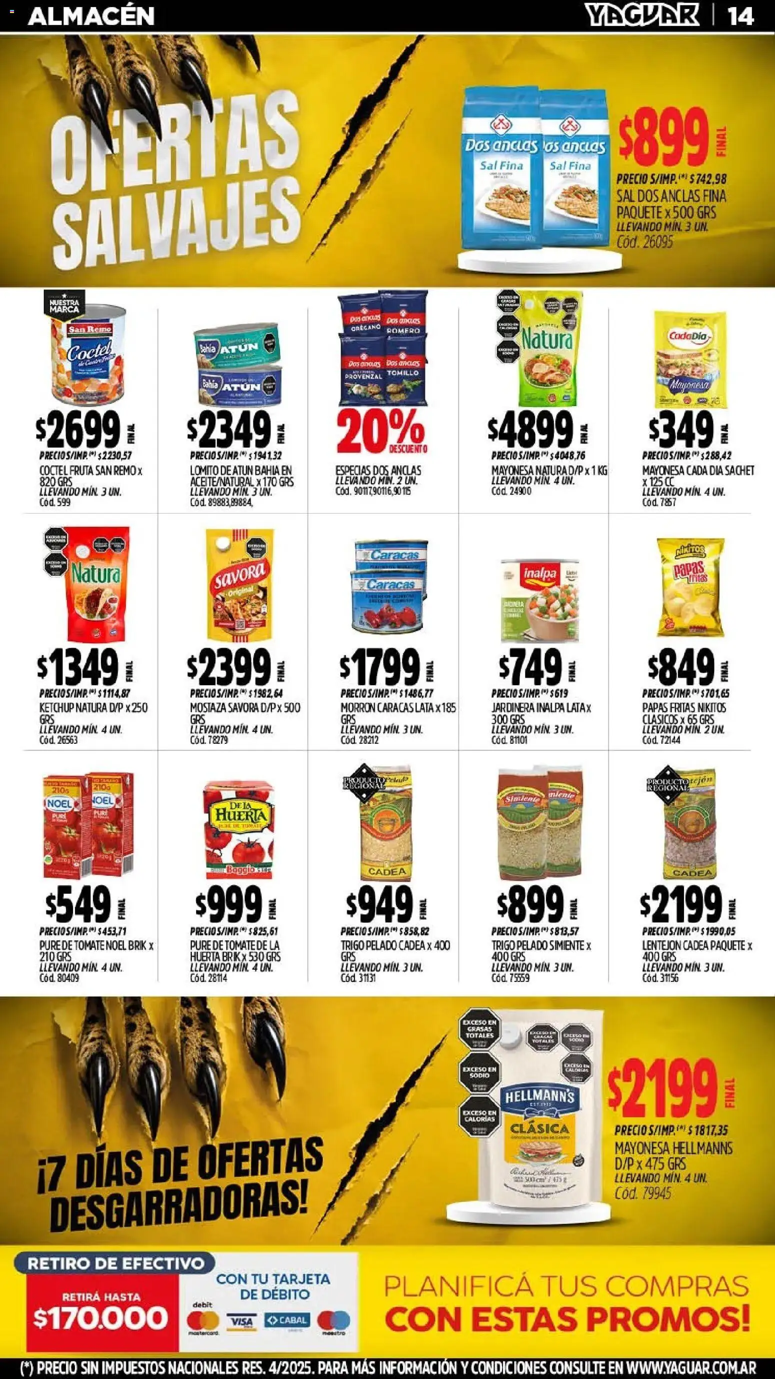 Yaguar - Oferta Semanal San Juan │ válido desde el 03/08/2026 | Página: 14 | Productos: Mayonesa, Ketchup, Atún, Tomate