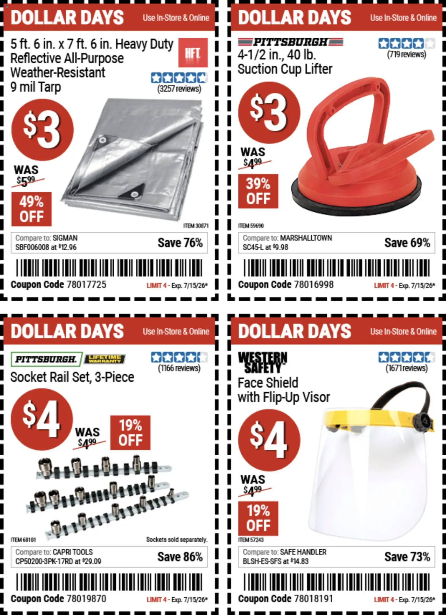Harbor Freight Dollar Days - valid from 07/02/2026 | Page: 6 | Products: Safe, Socket