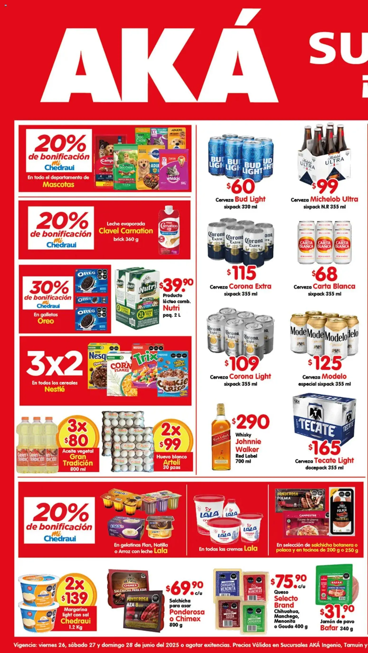 Nuevas ofertas de Arteli válidas en toda la República Mexicana desde el 26/06/2026. ¡Encuentra las mejores ofertas en Arteli folleto Aká Superbodegas Foraneas! | Página: 1 | Productos: Leche, Arroz, Cereales, Galletas