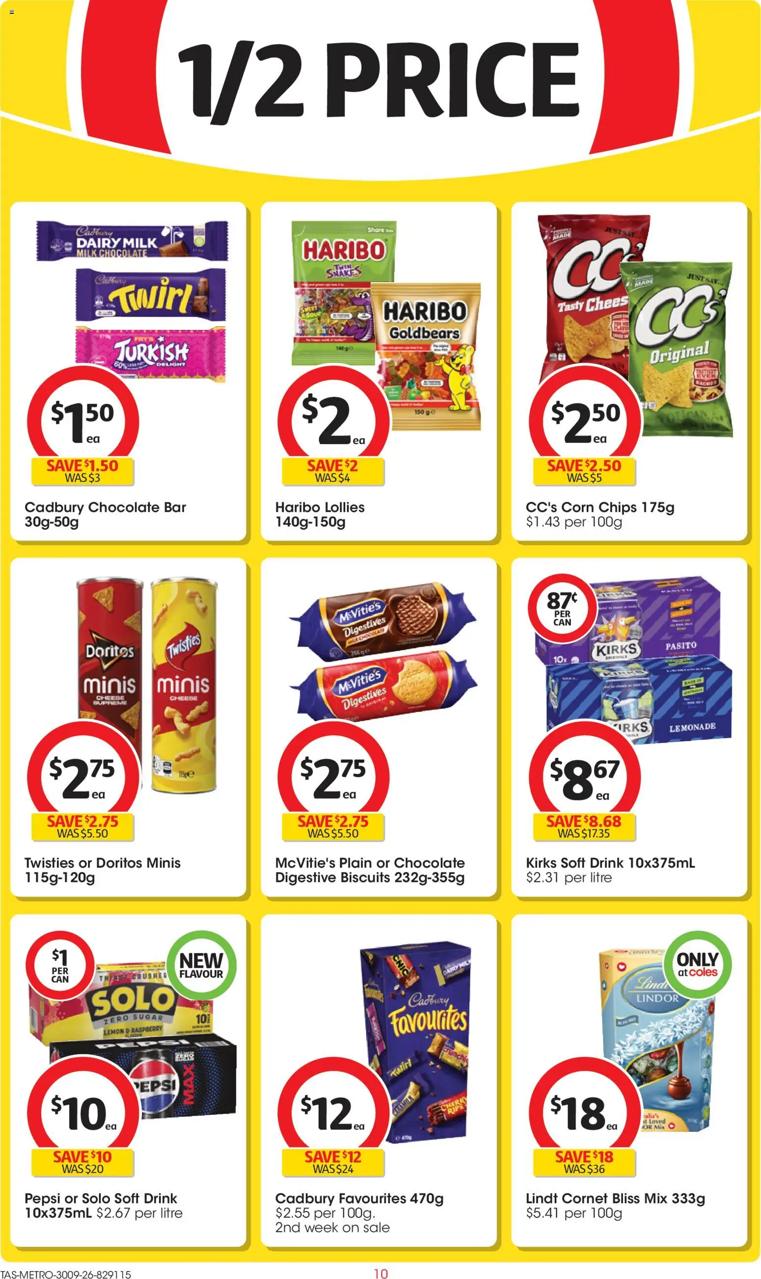 Coles catalogue - valid from 30/09/2026 | Page: 10 | Products: Dairy, Cheese, Lollies, Sugar