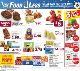 Preview of Food 4 Less weekly ads valid from 17.06.2026 | Page: 1 | Products: Mandarins, Pork, Tea, Beef