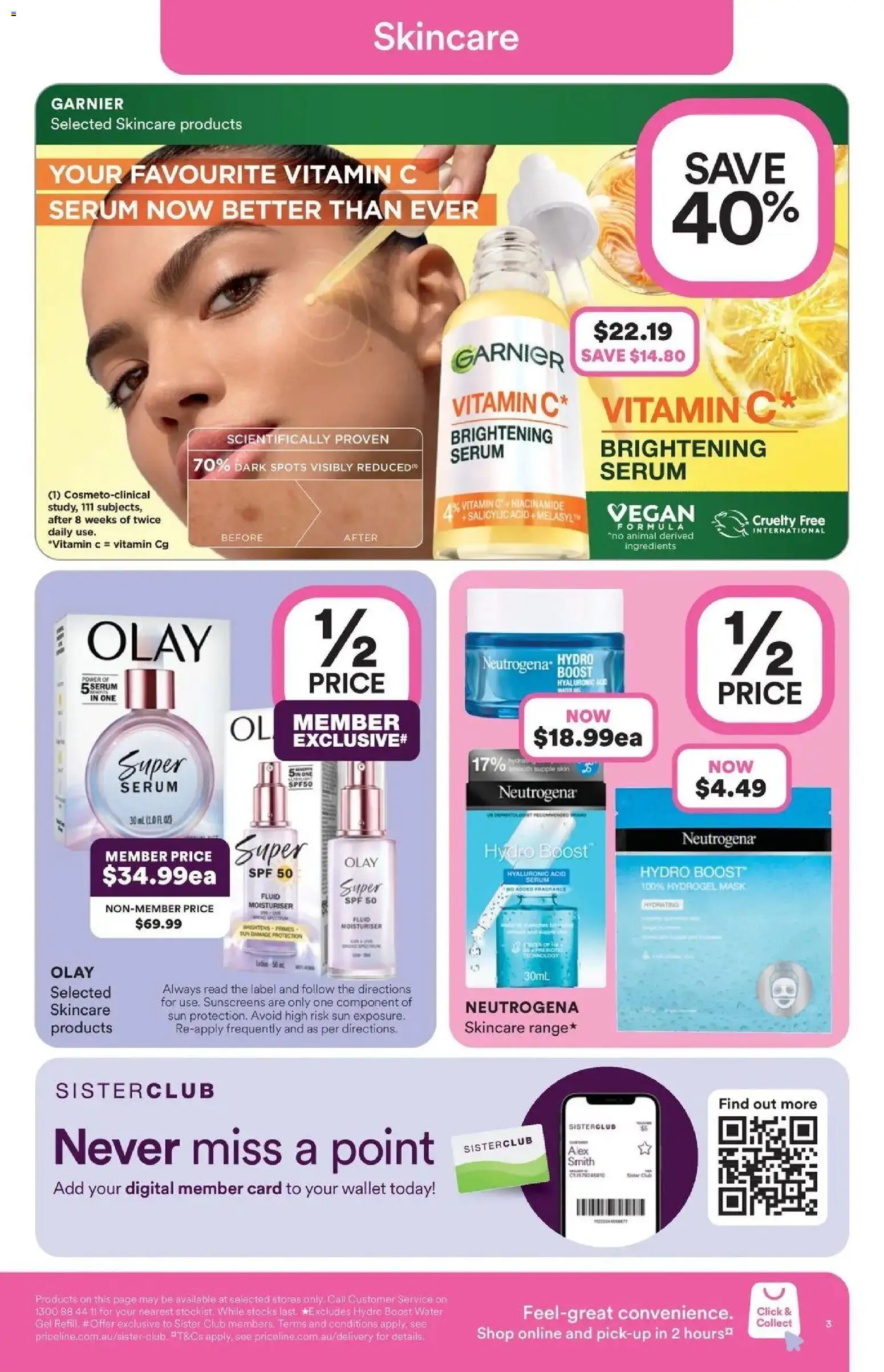 Priceline Pharmacy catalogue - valid from 20.05.2026 | Page: 3 | Products: Mask, Water, Wallet, Vitamin