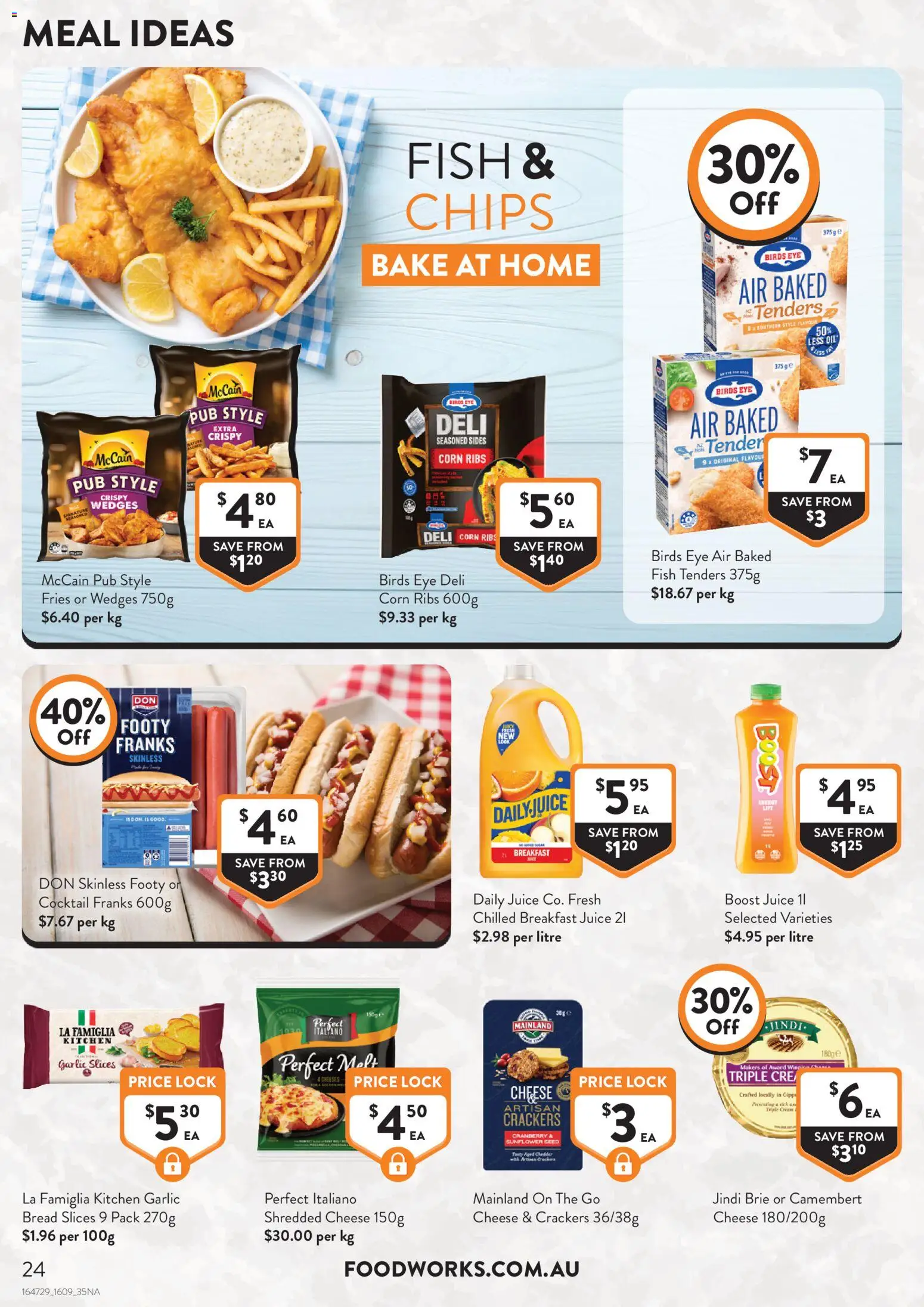Foodworks catalogue - valid from 16/09/2026 | Page: 24 | Products: Fries, Crackers, Bread, Fish