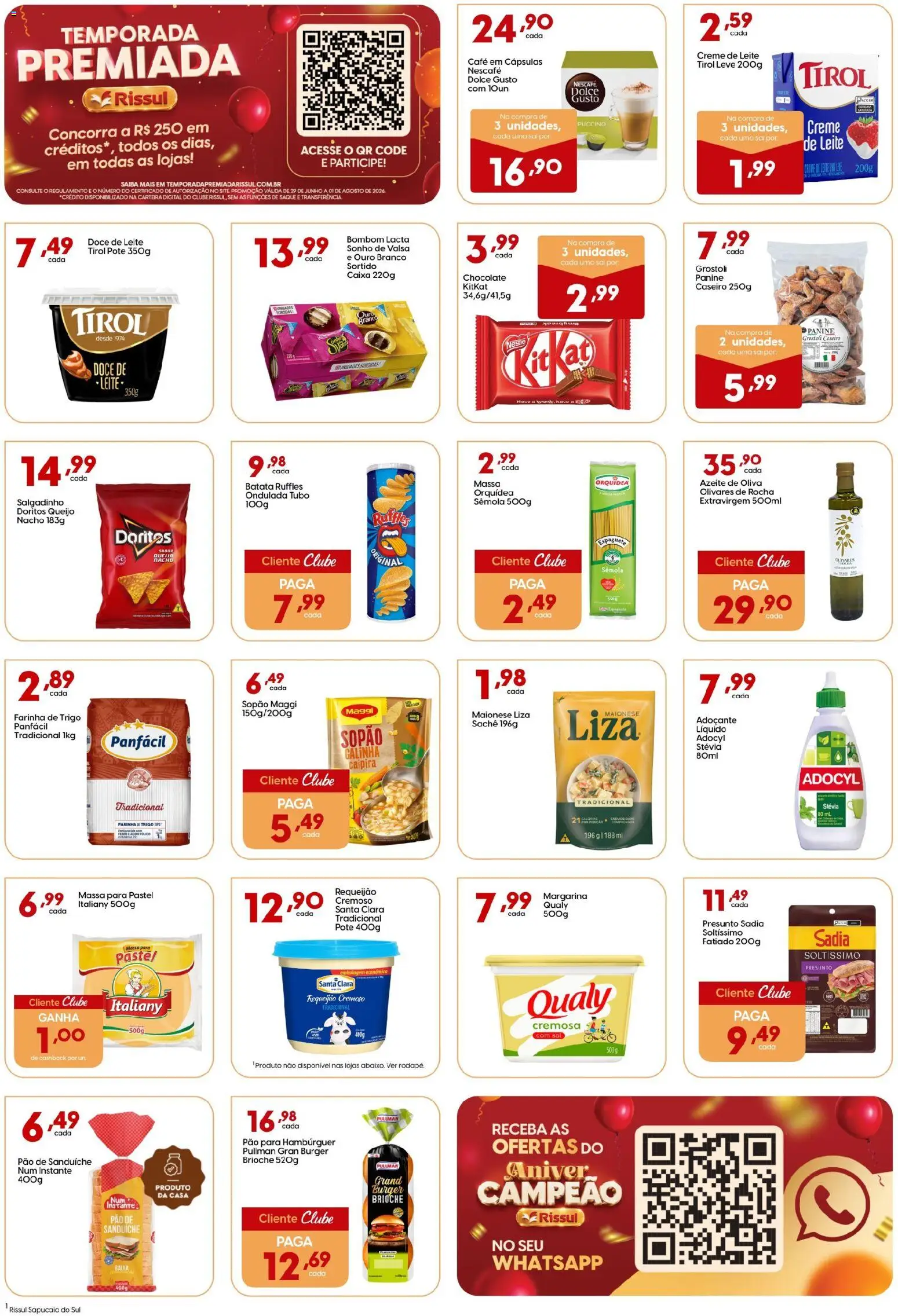 Rissul Folheto - válido de 13/07/2026 | Página: 2 | Produtos: Espaguete, Leite, Creme de leite, Pá