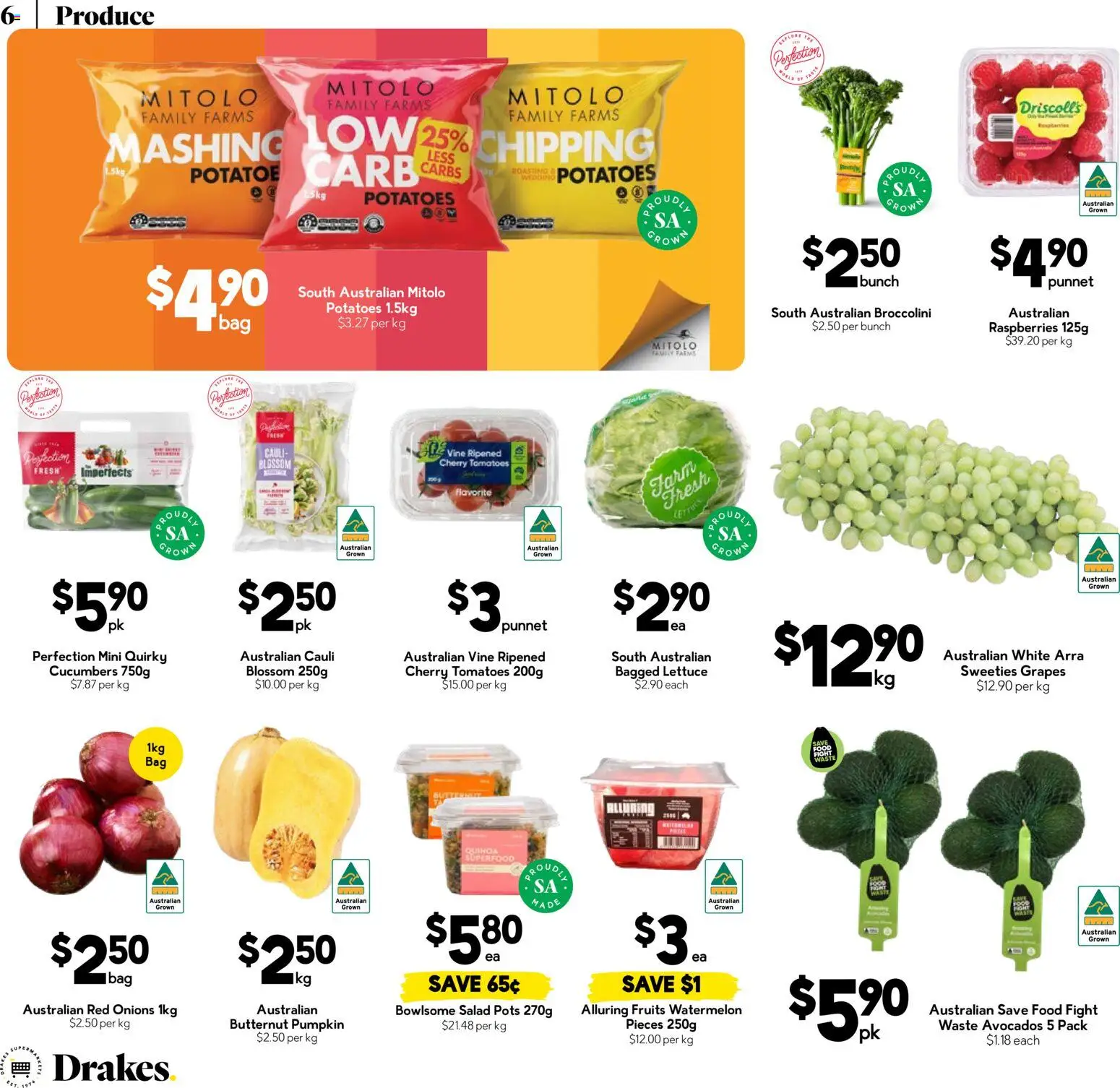 Drakes catalogue - valid from 09/09/2026 | Page: 6 | Products: Onions, Quinoa, Pumpkin, Watermelon