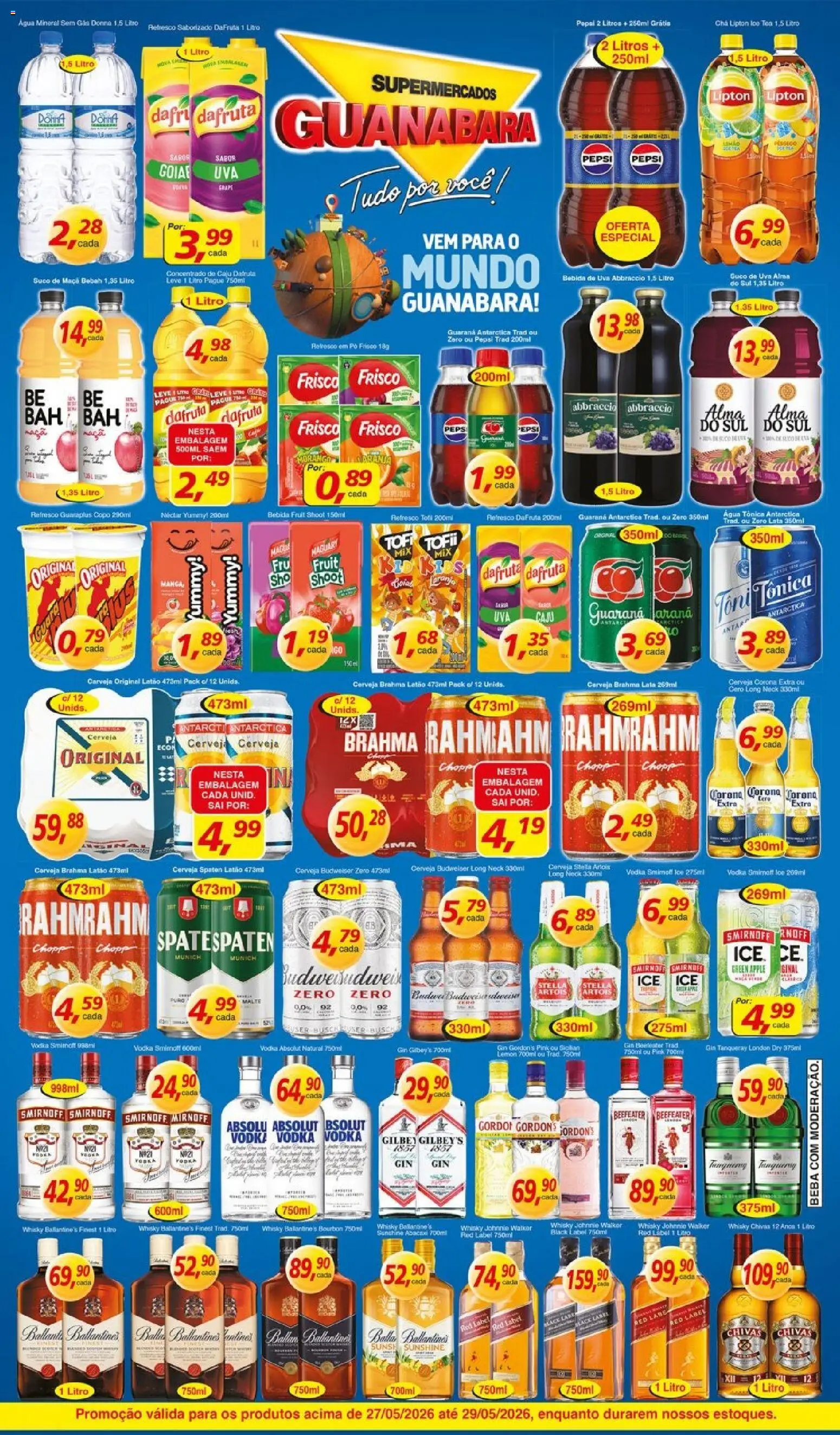Supermercados Guanabara Folheto - válido de 27.05.2026 | Página: 4 | Produtos: Refresco, Whisky, Suco, Bebida