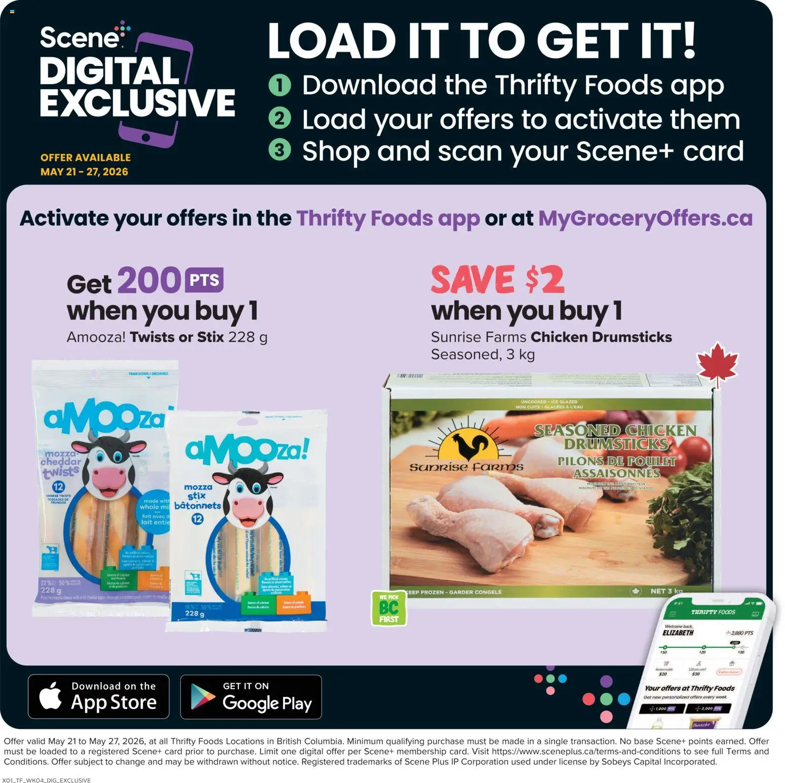 Thrifty Foods flyer valid from 21.05.2026 | Page: 15 | Products: Phone, Cheese, Pizza, Chicken