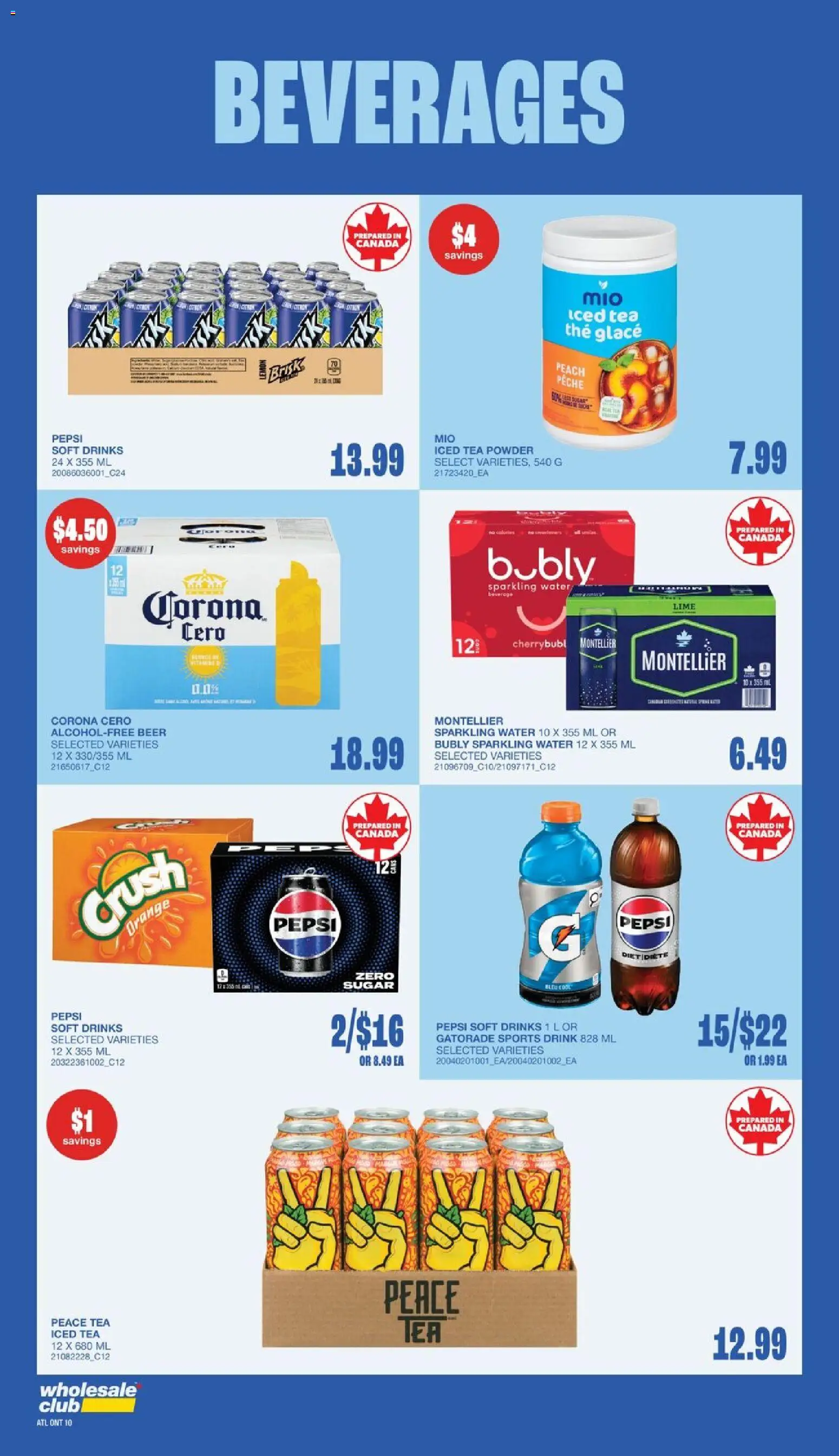 Wholesale Club flyer valid from Oct 1, 2026 | Page: 18 | Products: Iced tea, Water, Sugar, Powder