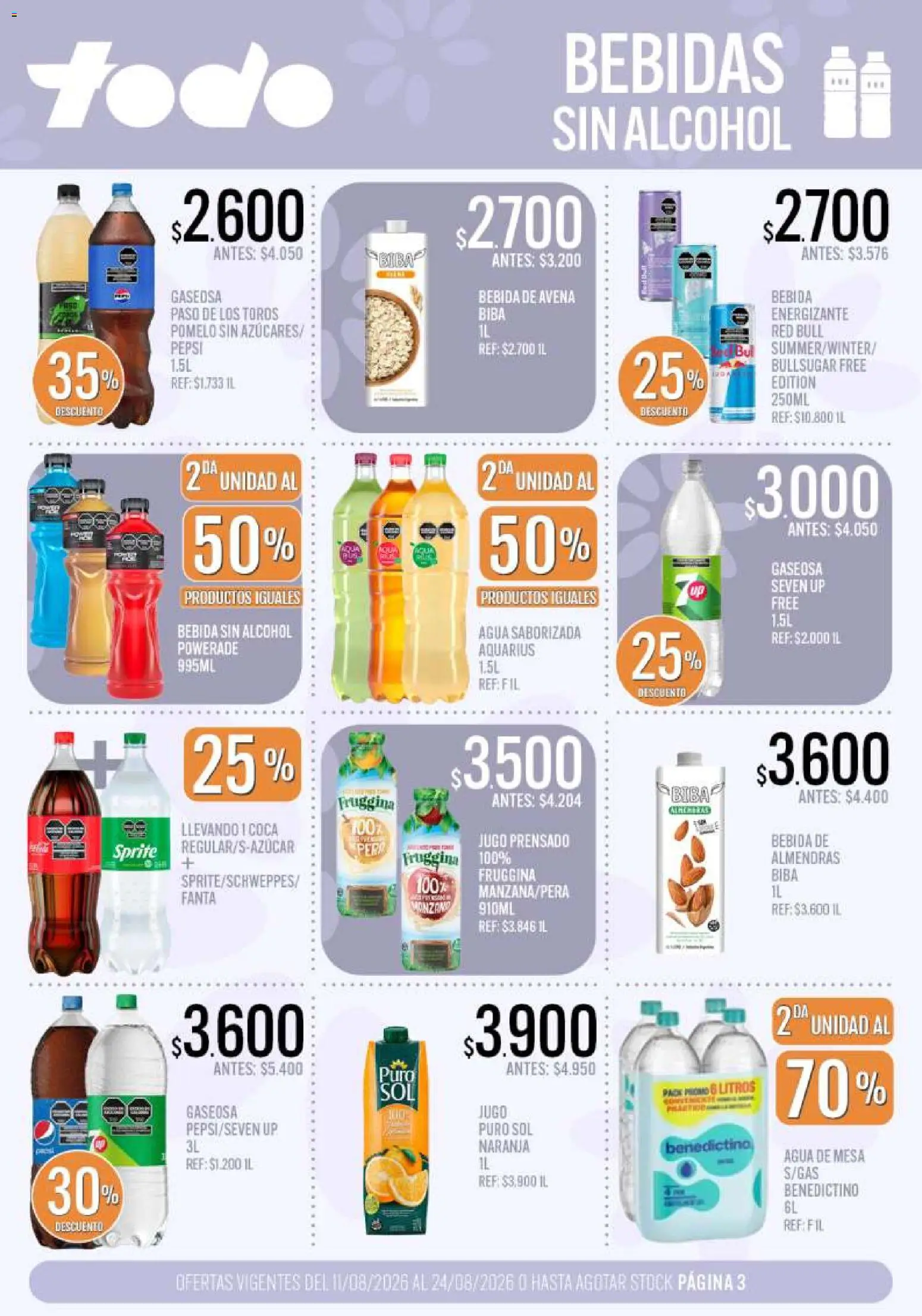 Supermercados TODO - Ofertas │ válido desde el 11/08/2026 | Página: 3 | Productos: Pepsi, Mesa, Pomelo, Agua saborizada