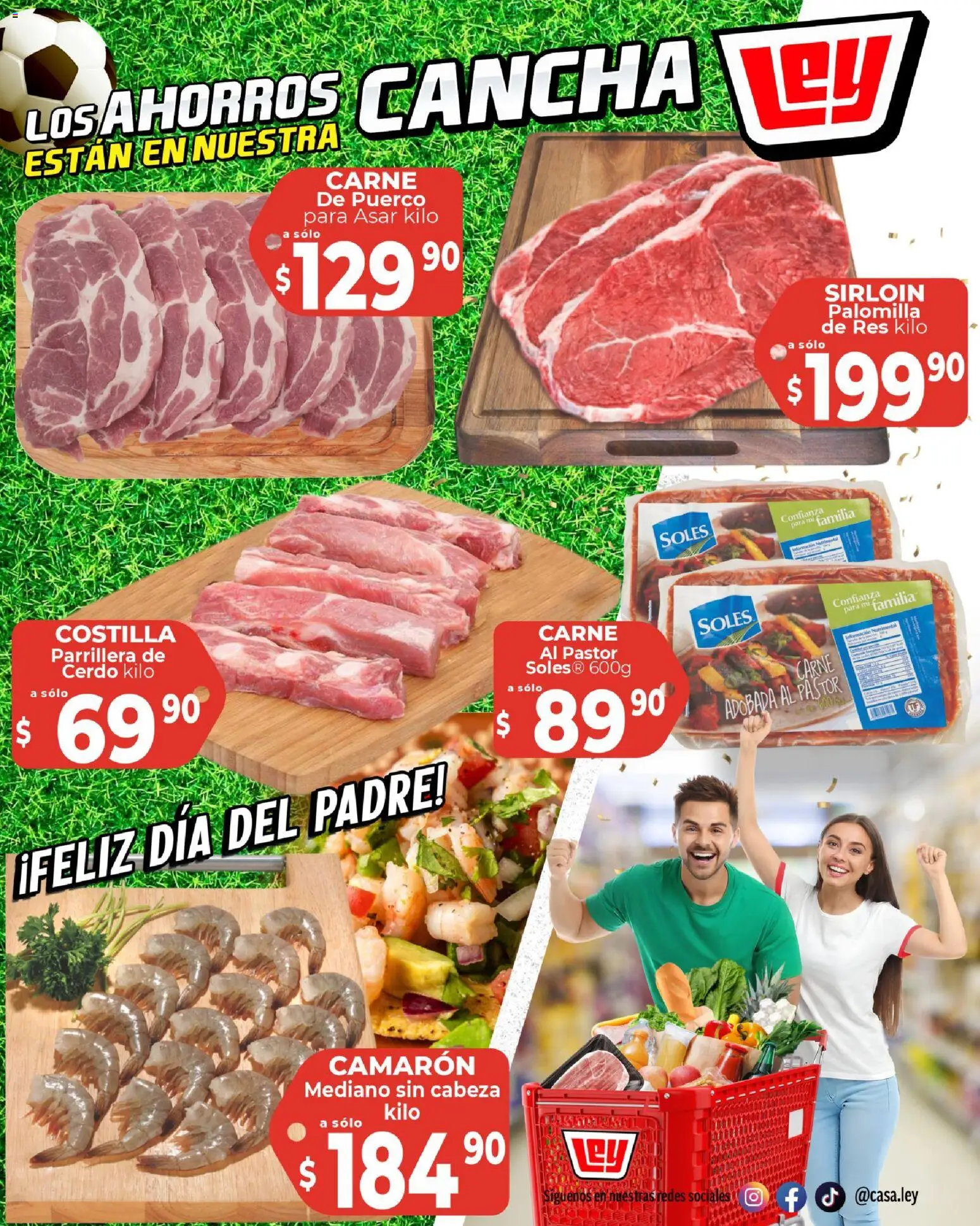 Nuevas ofertas de Casa Ley válidas en toda la República Mexicana desde el 11.06.2026. ¡Encuentra las mejores ofertas en Casa Ley folleto Día del Padre con Con Mundial 2026! | Página: 17 | Productos: Cerdo, Res