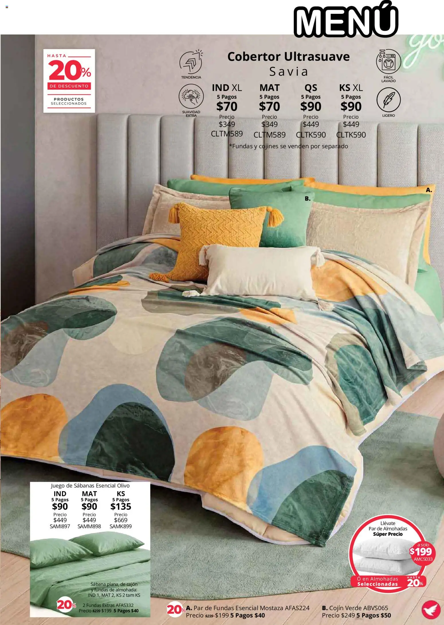 Nuevas ofertas de Colchas Concord válidas en toda la República Mexicana desde el 01/08/2026. ¡Encuentra las mejores ofertas en Colchas Concord catálogo Colección Cobertor! | Página: 86 | Productos: Cobertor, Juego, Almohada, Sabanas