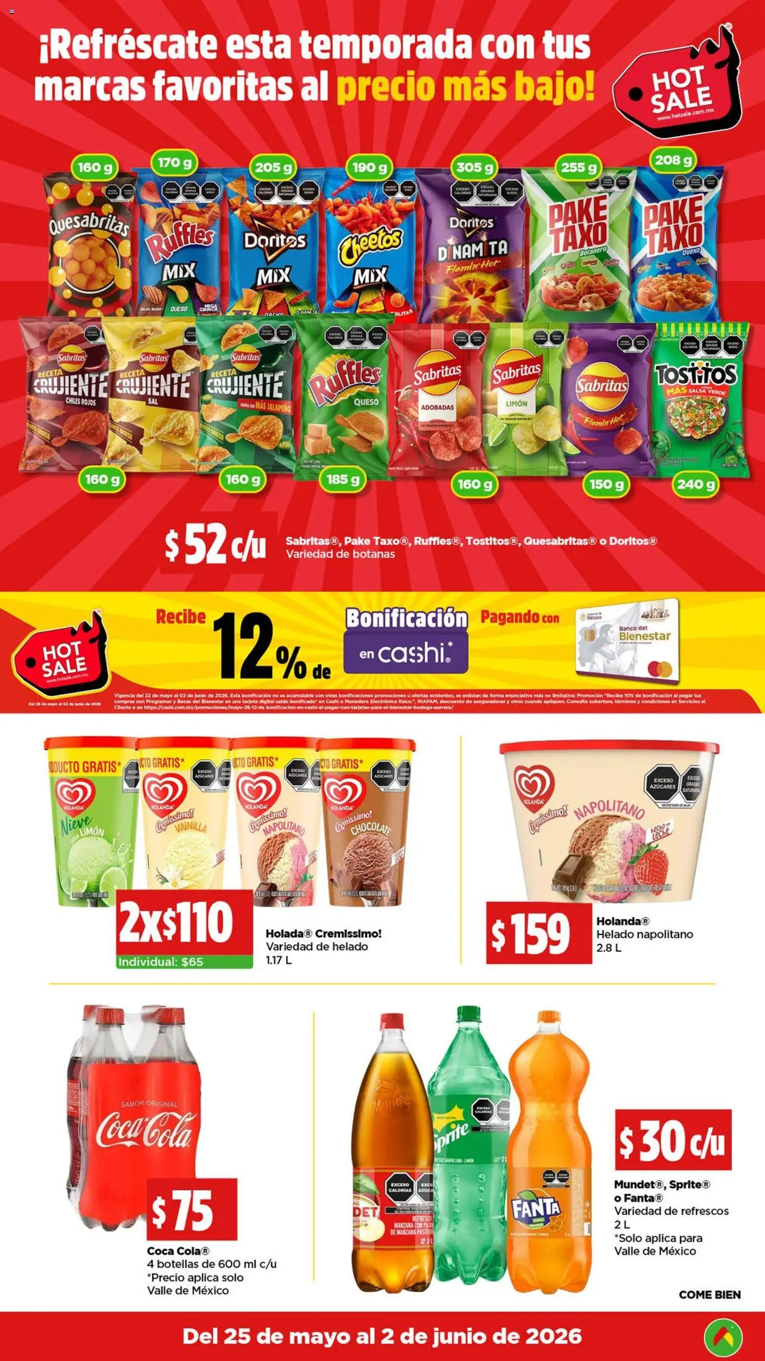 Nuevas ofertas de Bodega Aurrerá válidas en toda la República Mexicana desde el 25.05.2026. ¡Encuentra las mejores ofertas en Bodega Aurrerá Hot Sale! | Página: 7 | Productos: Monedero, Limón, Queso, Chocolate
