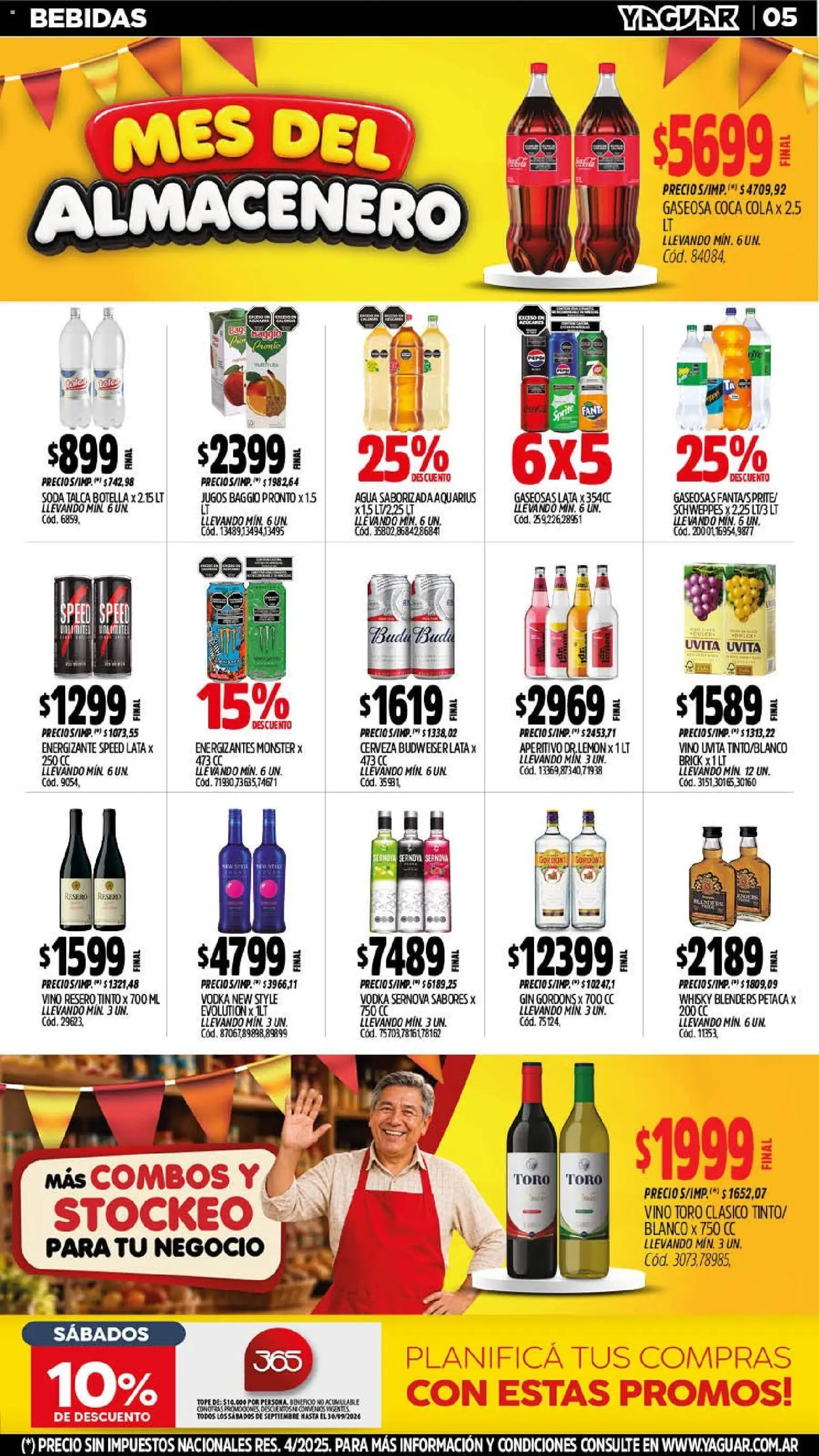 Yaguar - Oferta Semanal Mendoza │ válido desde el 07/09/2026 | Página: 5 | Productos: Vodka, Botella, Bebidas, Vino