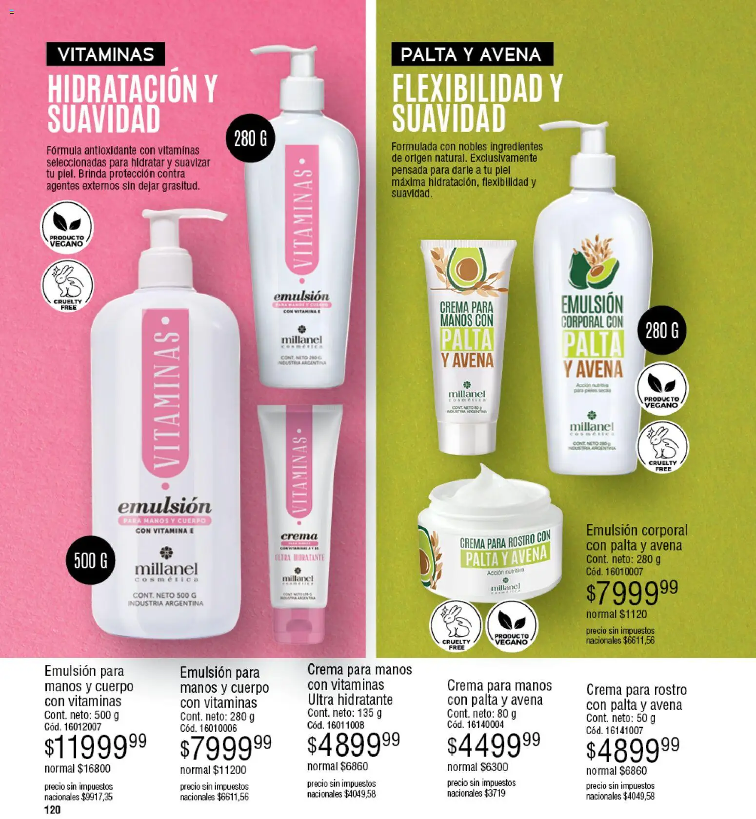 Millanel - Catálogo │ válido desde el 30/03/2026 | Página: 120 | Productos: Vitaminas, Ingredientes, Avena, Crema