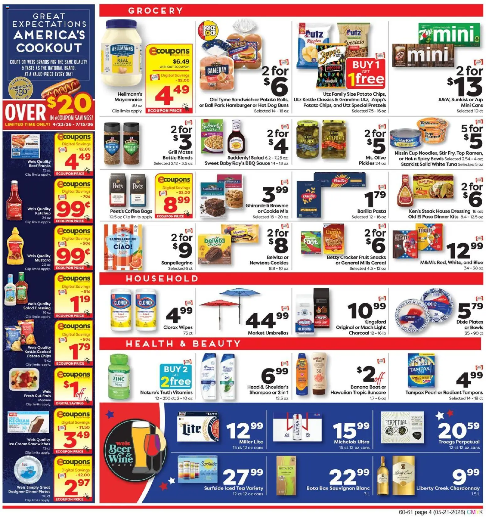 Weis Weekly Circular - PA - valid from 21.05.2026 | Page: 4 | Products: Clip, Tea, Ketchup, Cookies