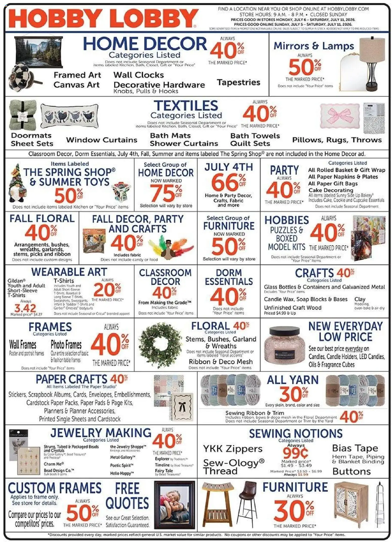 Hobby Lobby Weekly Ad - valid from 07/05/2026 | Page: 1
